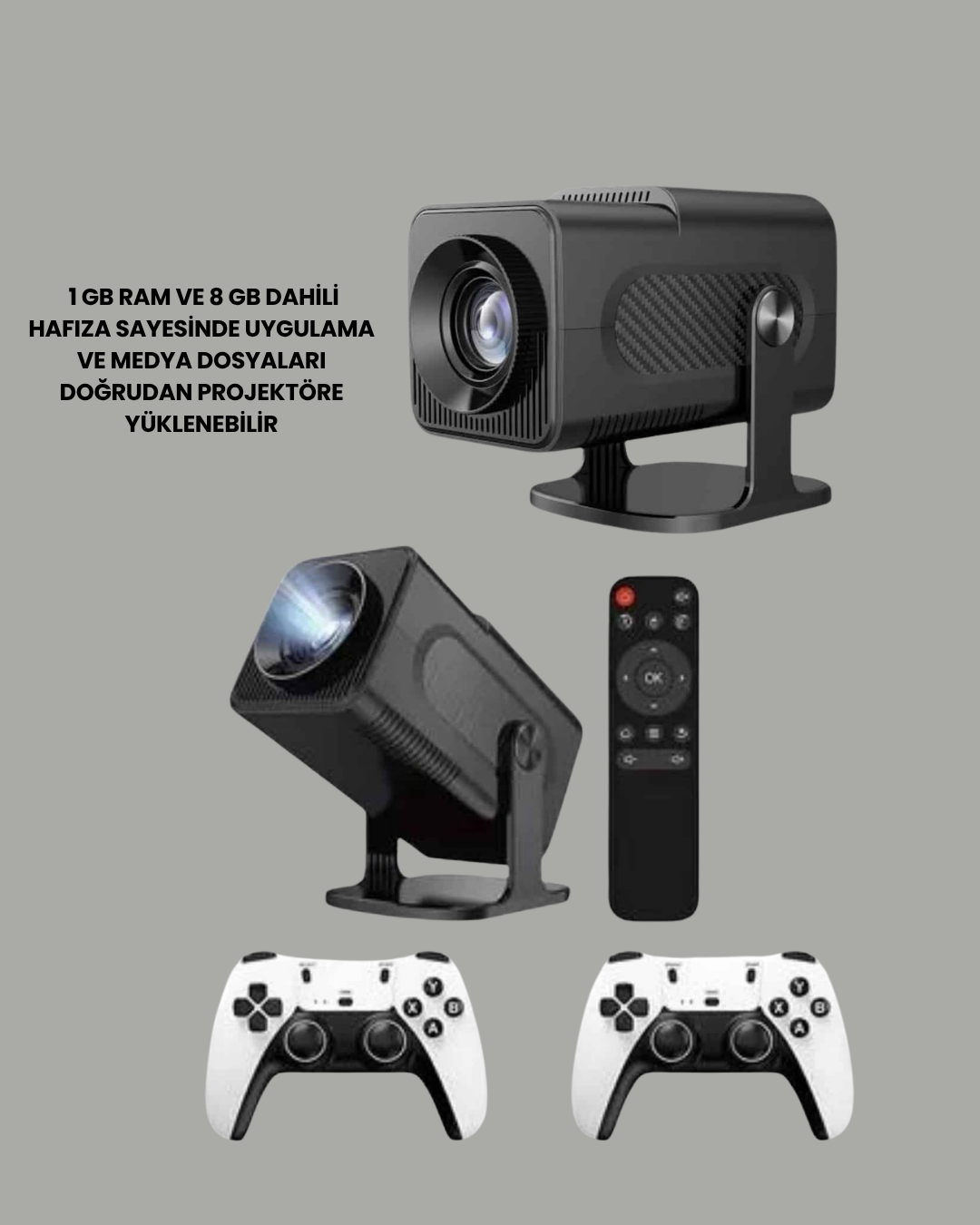 HCS350pro 1080P Full HD Taşınabilir Android Projektör Yeni Nesil