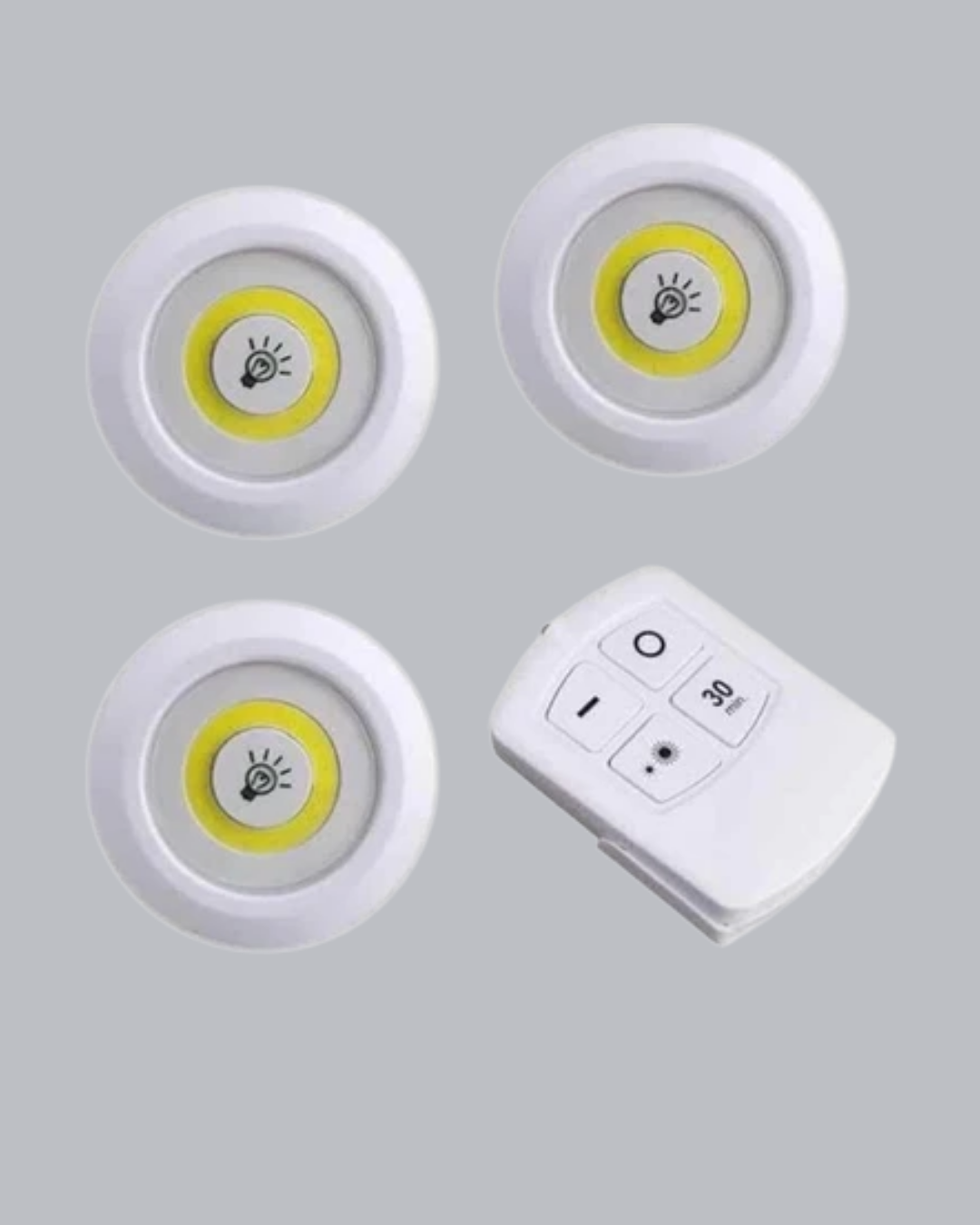 Kablosuz 3 Lü Spot Led Lamba Seti Uzaktan Kumandalı Enerji Tasarruflu Aydınlatma
