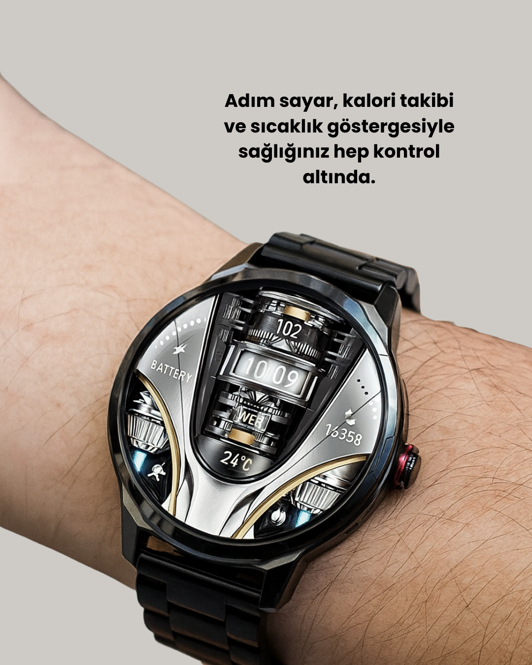 SW80 Akıllı Saat 1.93″ Ultra HD Ekran 700 mAh Batarya 3 Kordon Yeni Nesil
