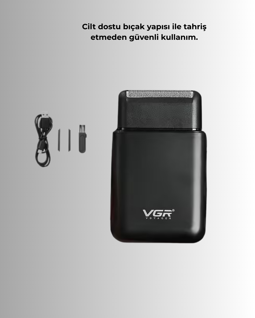 Çift Başlıklı Elektrikli Tıraş Makinesi | Suya Dayanıklı, Hafif ve Ergonomik