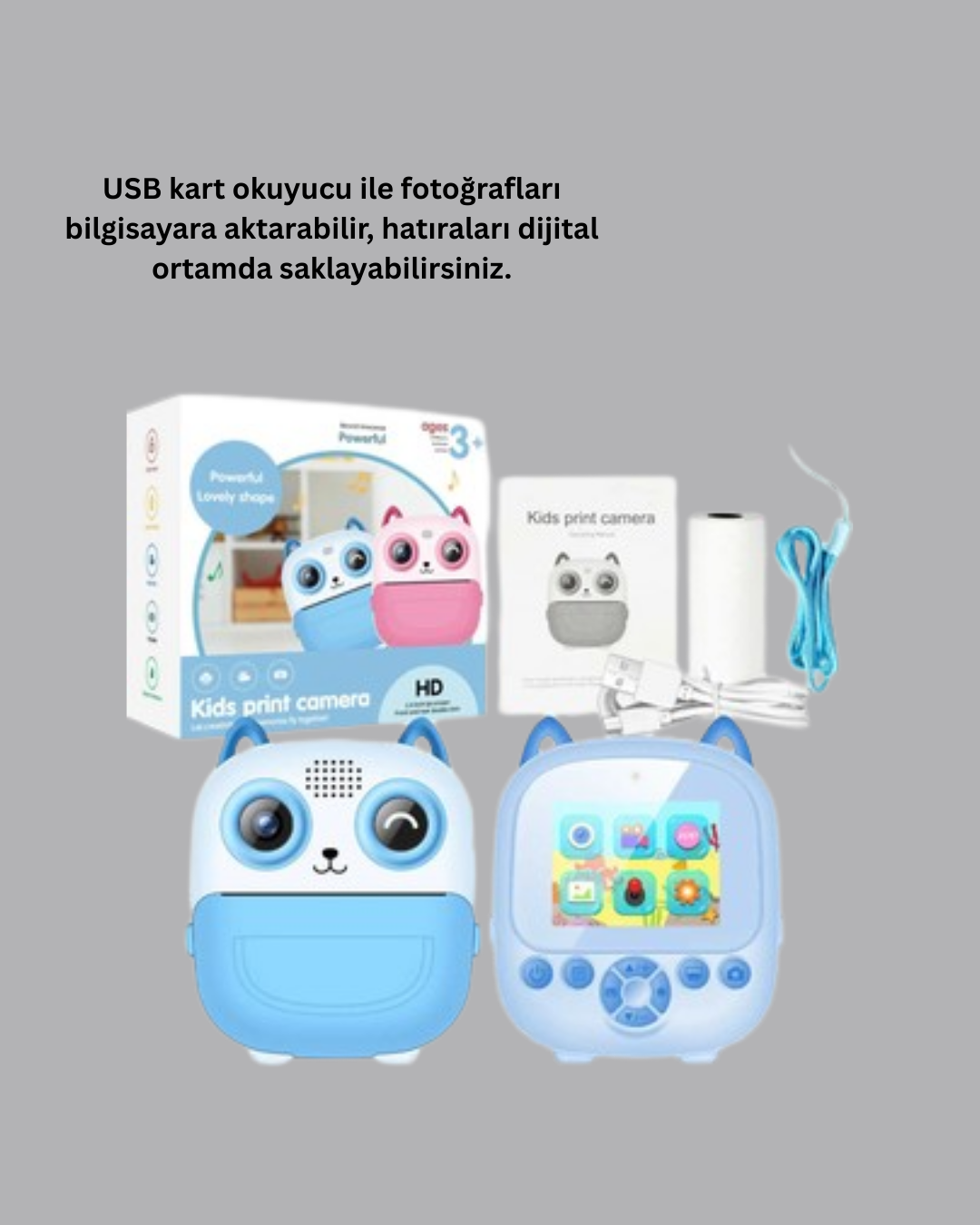 Çocuklar İçin Anında Baskı Dijital Kamera 48MP Full HD