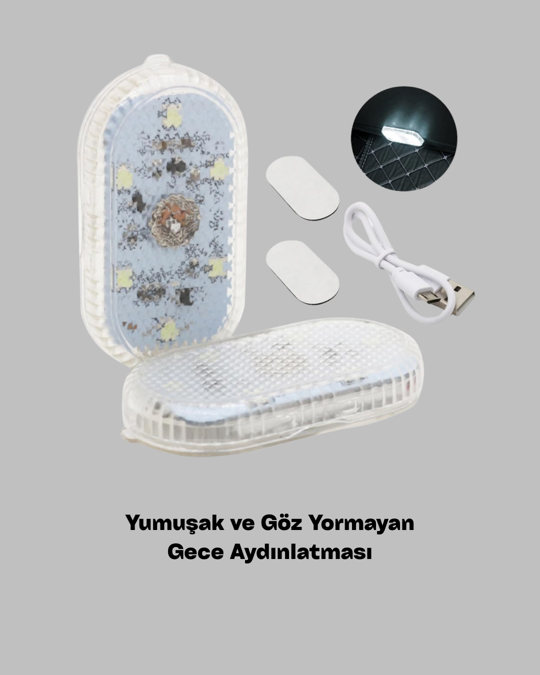 7 Renk Modlu Dokunmatik Sensörlü Mini LED Araç İçi Lamba