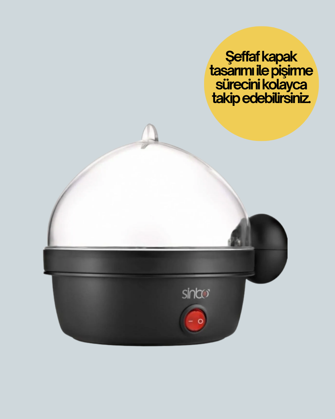 7 Yumurta Kapasiteli Yumurta Pişirme Makinesi Rafadan Orta ve Katı