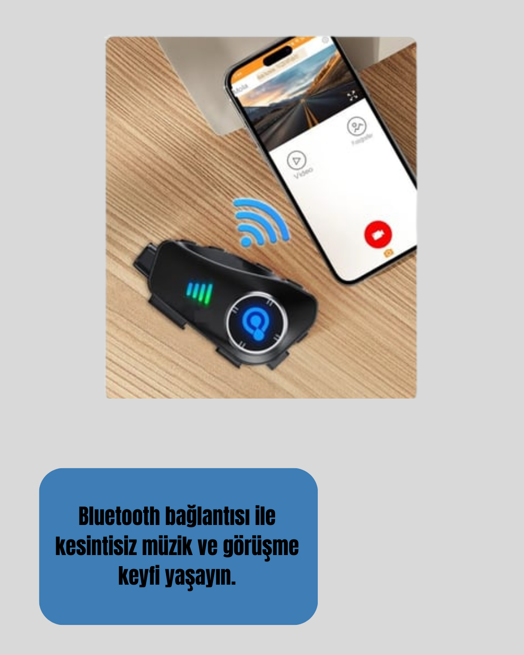 Q28 Full HD Kameralı Motosiklet Kask Kulaklığı – 45 Saat Müzik, IPX6 Su Geçirmez
