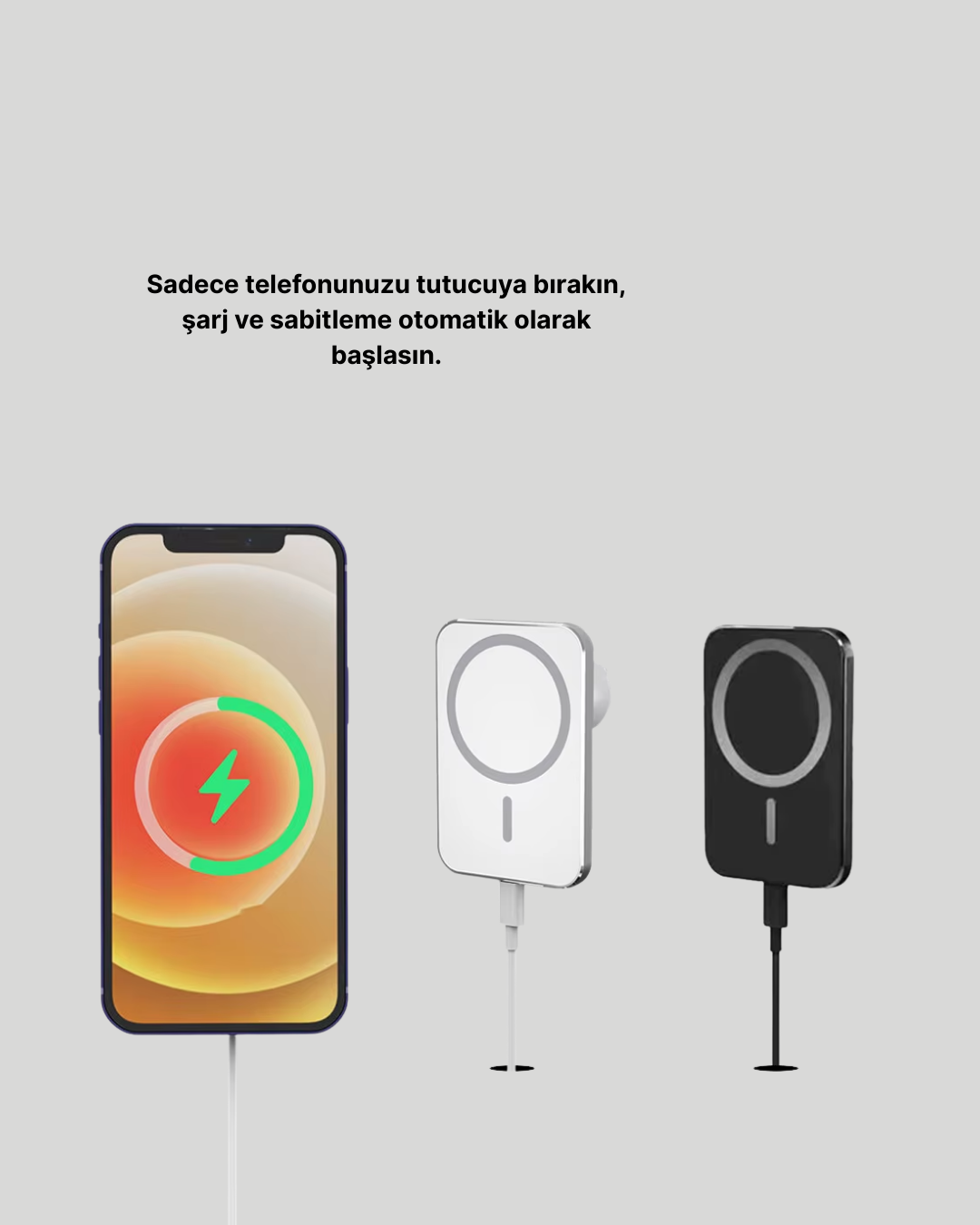 15W Araç Telefon Tutucu Kablosuz Hızlı Şarj Özellikli
