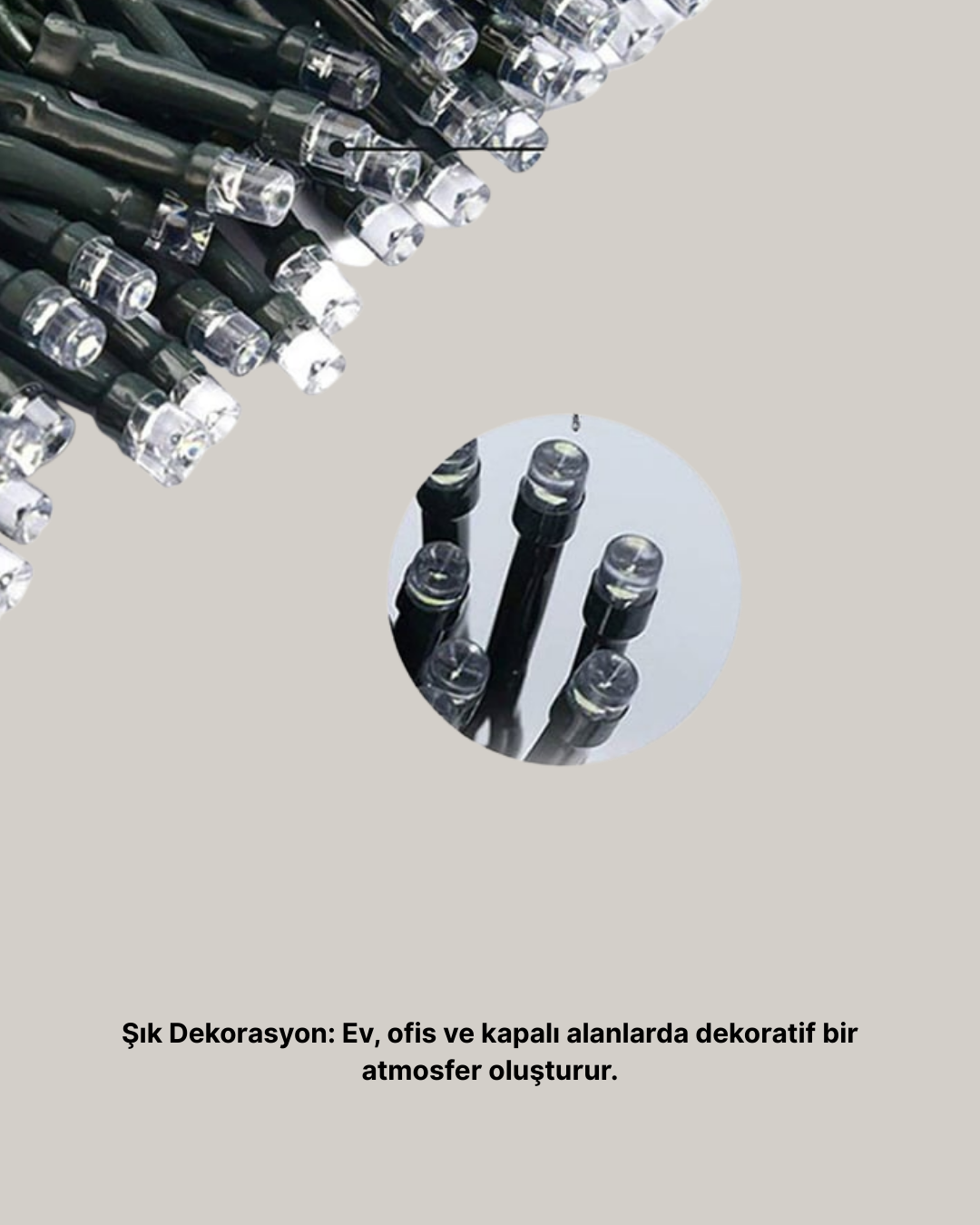 Animasyonlu LED Işıklı 10 Metre Uzaktan Kumandalı Dekoratif Işık