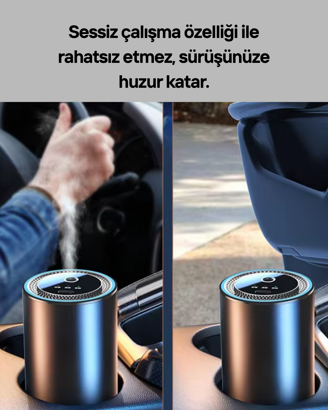 Araç İçi Difüzör Nemlendirici ve Aromaterapi Özellikli