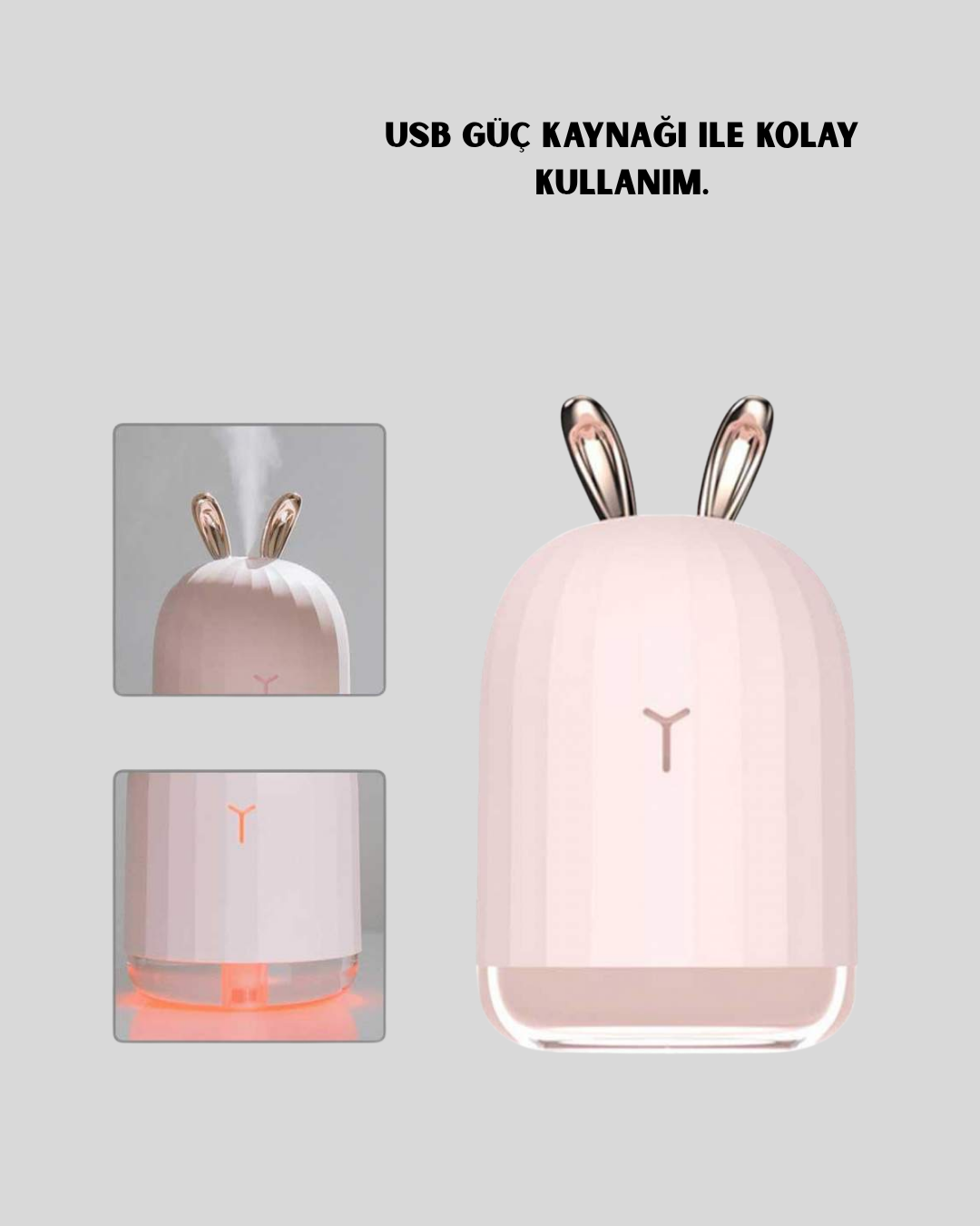 Beyaz Renk Ultrasonik Hava Nemlendirici ve Aromaterapi Difüzörü