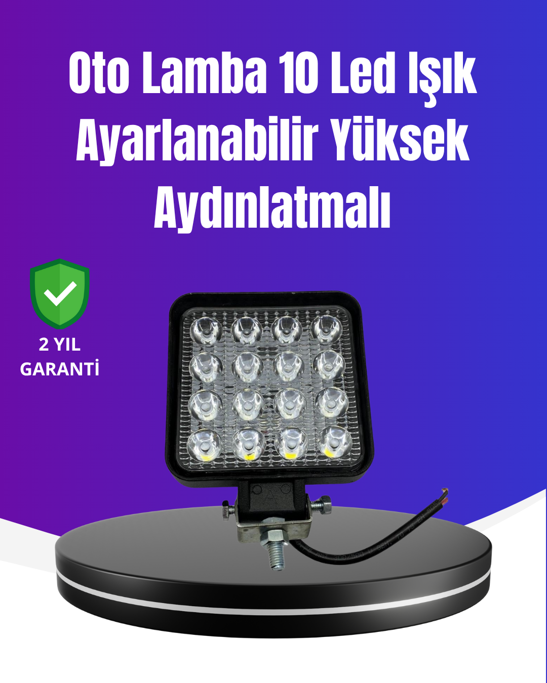 16 LED Beyaz Işık Far | Uzun Ömürlü, Enerji Verimli, Geniş Aydınlatma Açısı