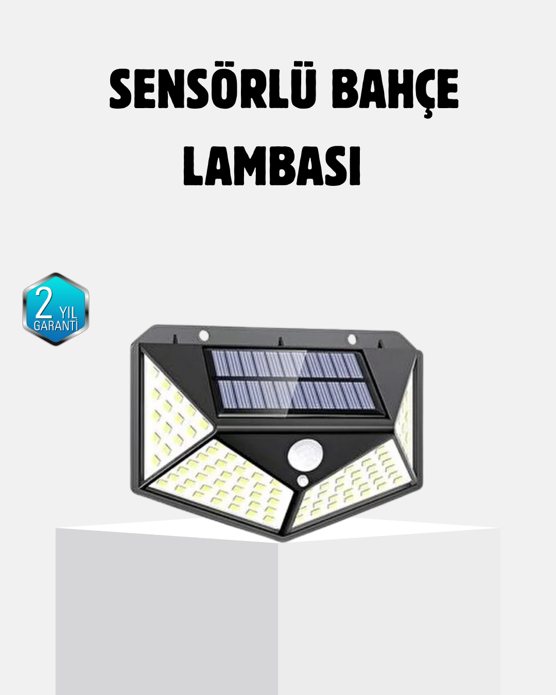 Güneş Enerjili 100 LED Dış Mekan Lamba Hareket Sensörlü, Uzun Süreli Şarj Solar Aydınlatma