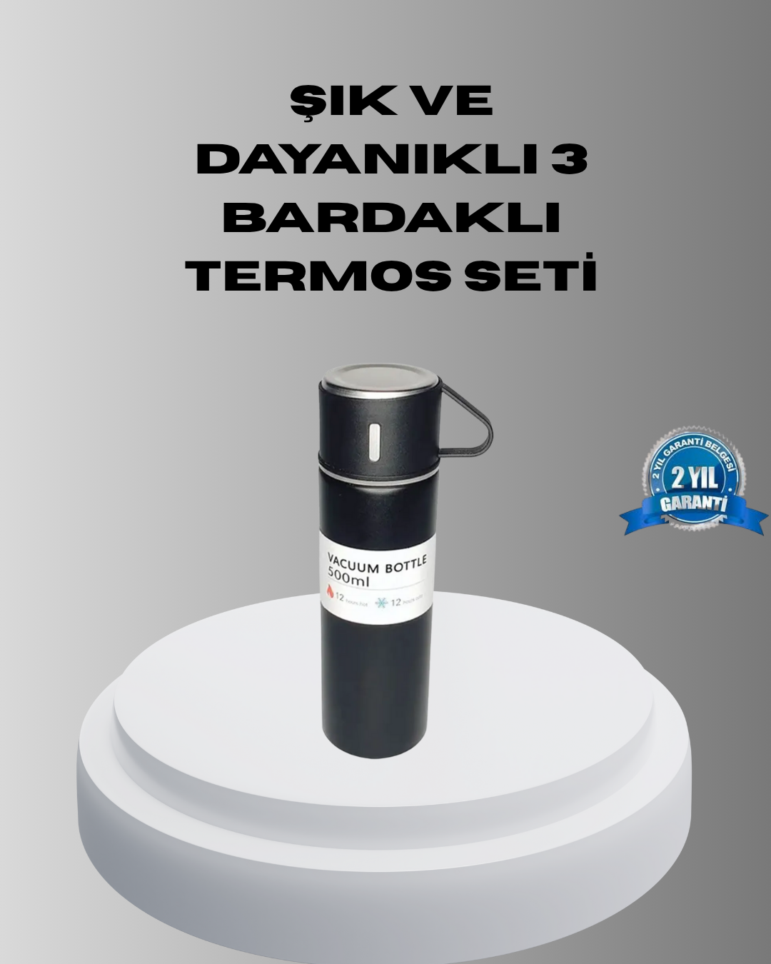 500 ml Vakumlu Termos – Çift Kat Paslanmaz Çelik, Sızdırmaz Kapağıyla Sıcak ve Soğuk İçeceklere Özel