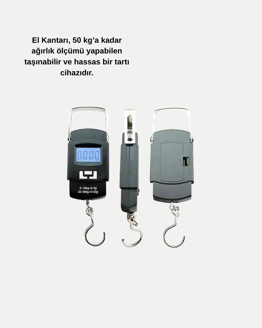Dijital El Kantarı – 50 Kg Taşıma Kapasiteli, Taşınabilir Hassas Tartı