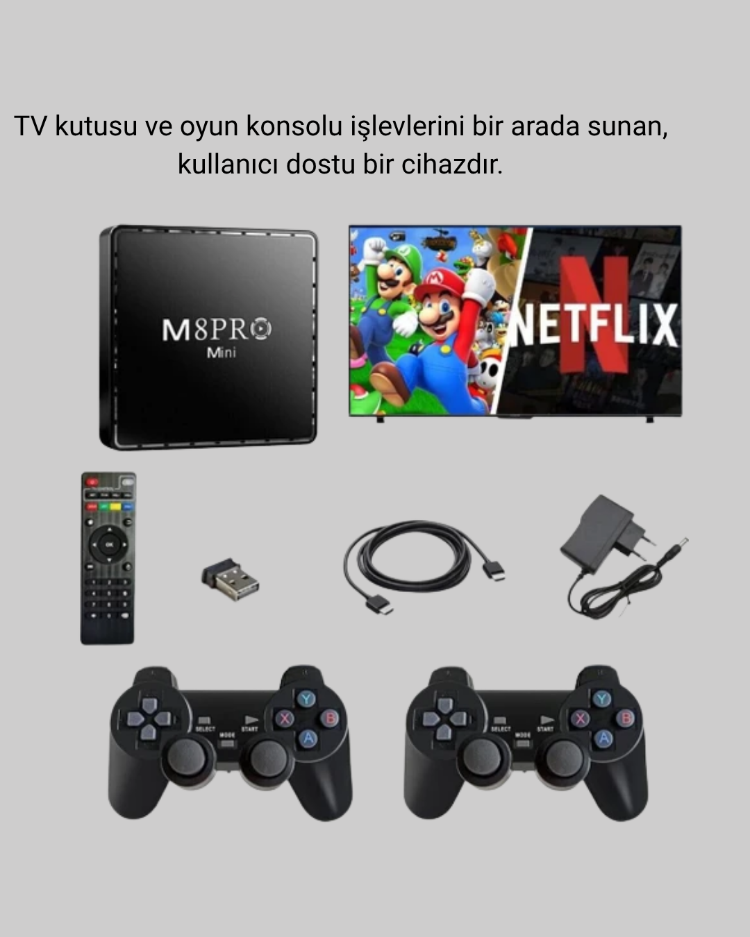 M8Pro Mini 2 Android 12 64 GB TV Box – 10K Ultra HD Görüntü & Oyun Keyfi