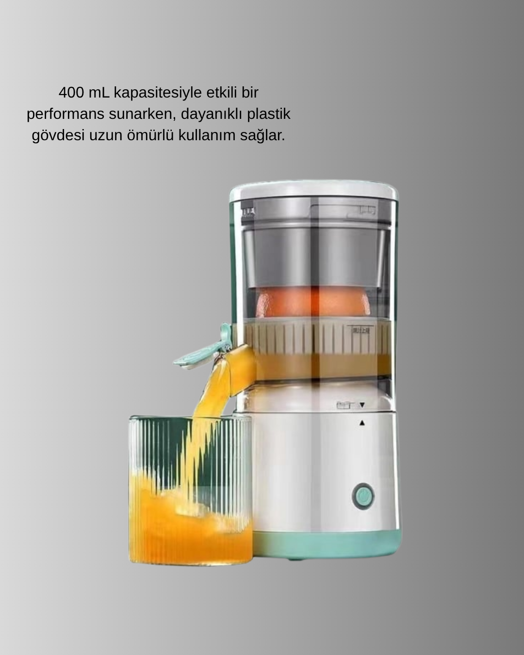USB Şarjlı Mini Meyve Sıkacağı – Çift Bıçaklı, Güvenlik Kilitli