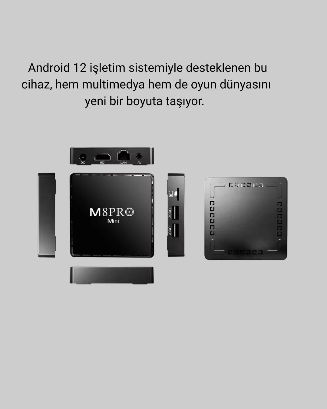 M8Pro Mini 2 Android 12 64 GB TV Box – 10K Ultra HD Görüntü & Oyun Keyfi