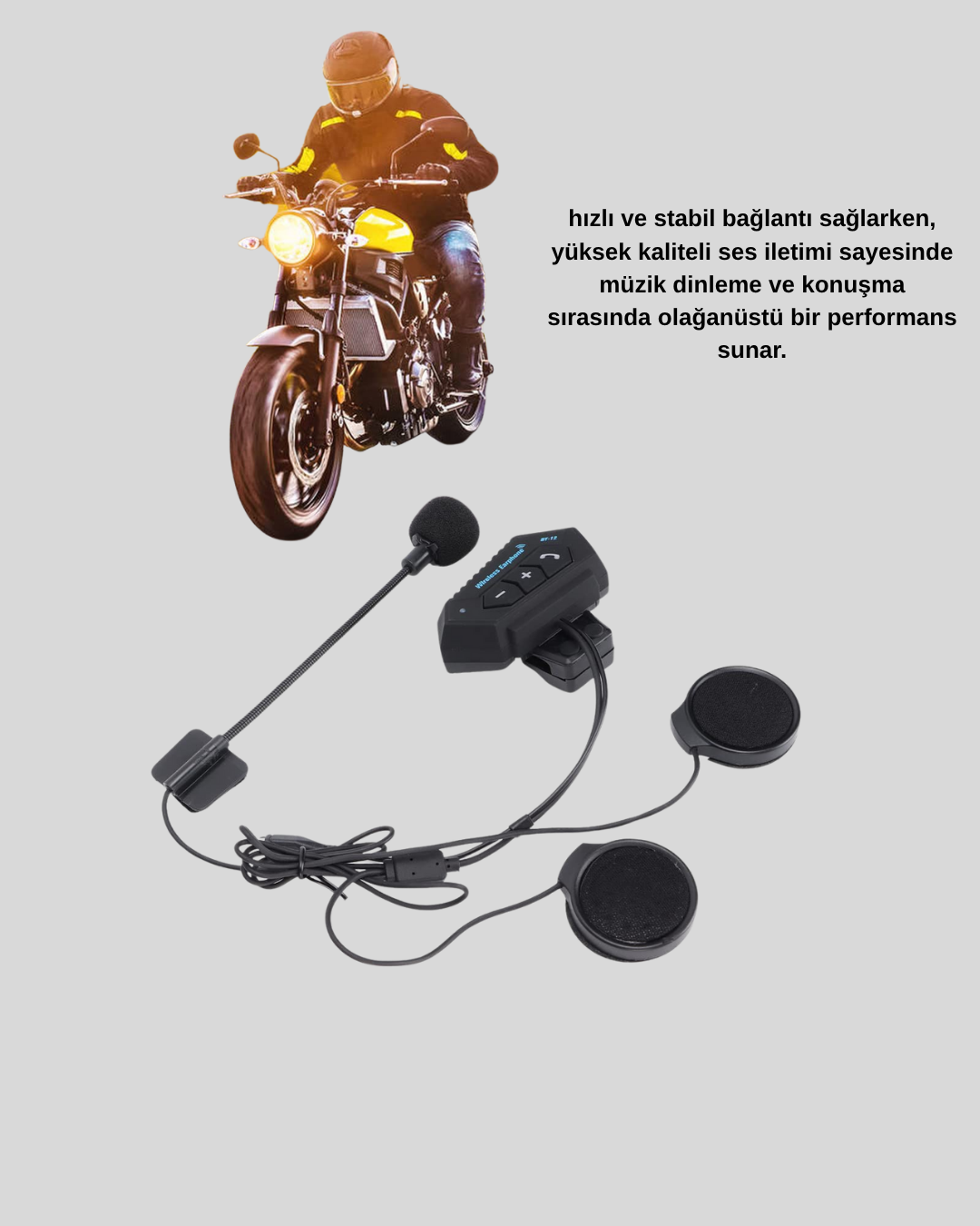 BT22 Kablosuz Kask Kulaklığı – Bluetooth 5.0, Intercom, Su Geçirmez ve Uzun Ömürlü Batarya Yeni Nesil
