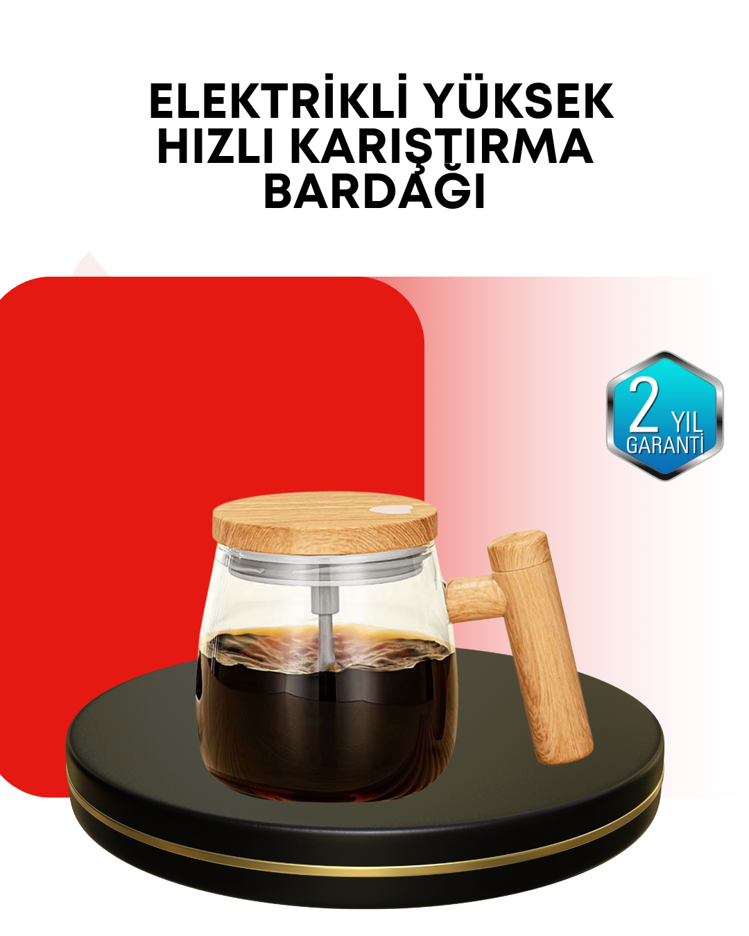 IP6 Su Geçirmez Şarjlı Kupa – 3D Karıştırma, 400 ml