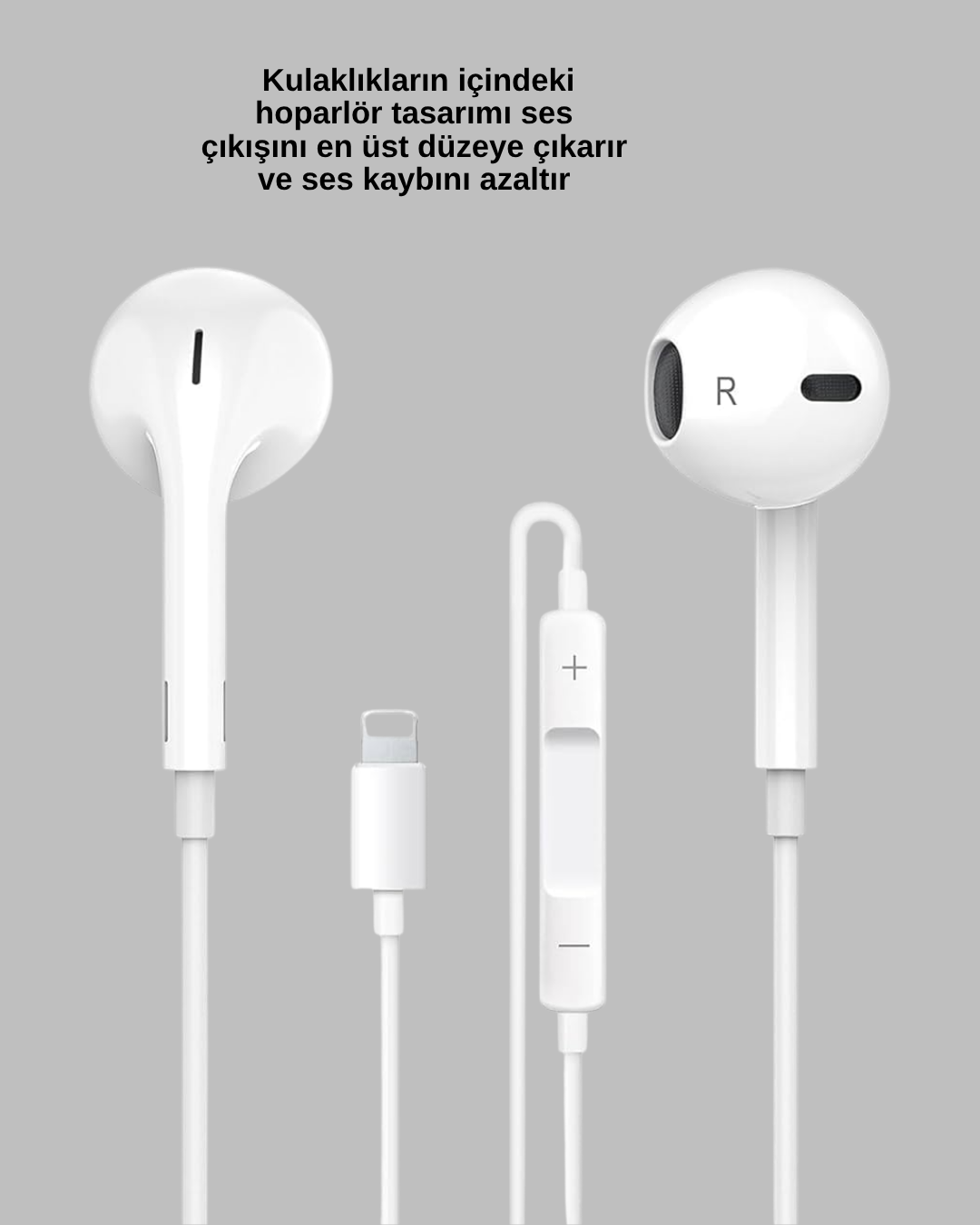 iPhone 14 ve altındaki modellerle uyumlu Kablolu kulaklık