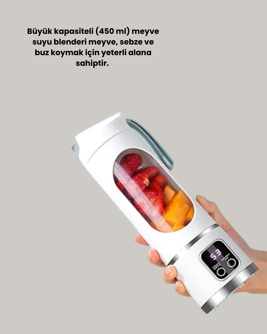 12 Bıçaklı Şarjlı Meyve Sıkacağı – Tip-C Taşınabilir Blender 450 ml