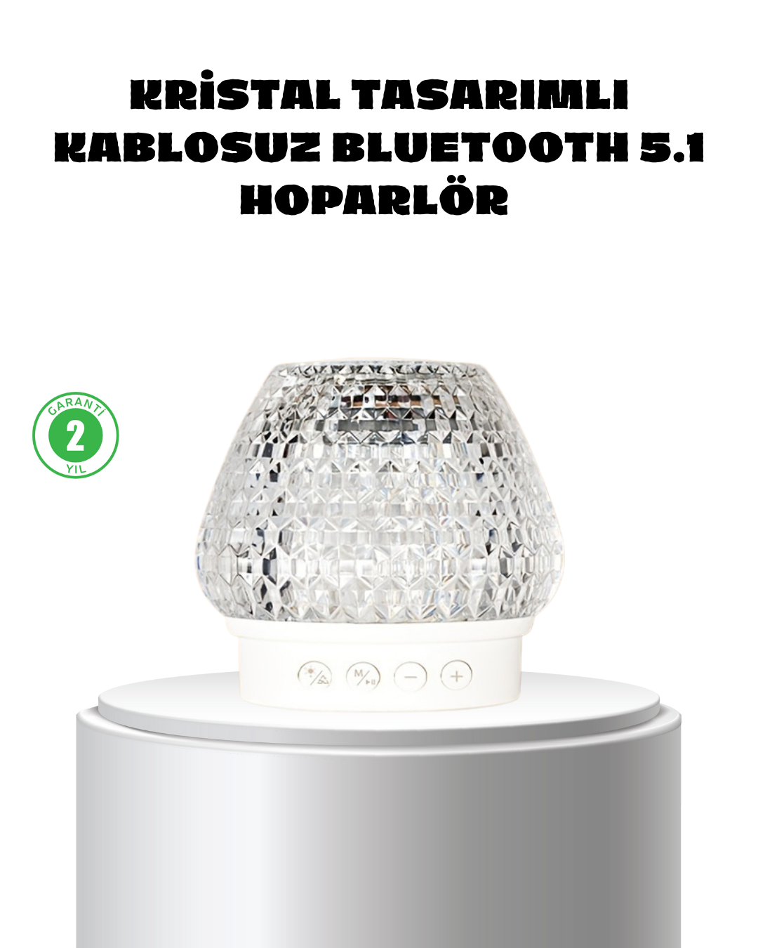 Kristal Desenli LED Işıklı Bluetooth Hoparlör 5W 1200 mAh Taşınabilir