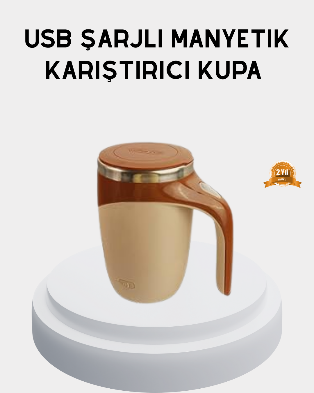 Şarjlı Otomatik Karıştırıcı Kupa Manyetik Mix Kupa Paslanmaz Çelik İç Astar