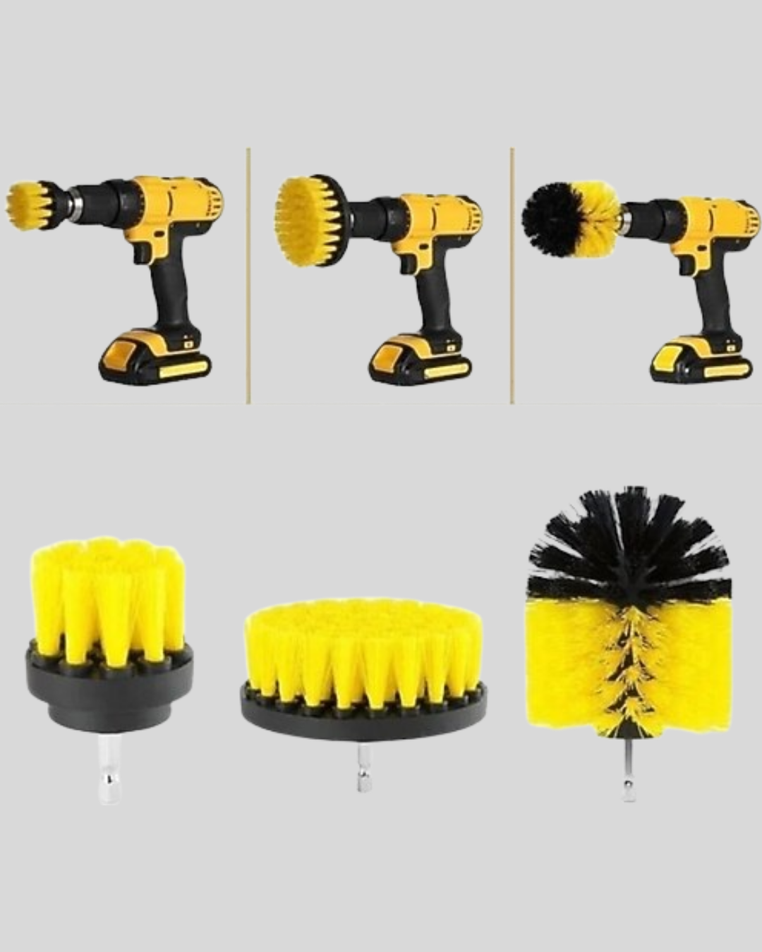 3 Parça Matkap Fırça Temizlik Seti – Her Yüzey İçin Güçlü ve Pratik Çözüm