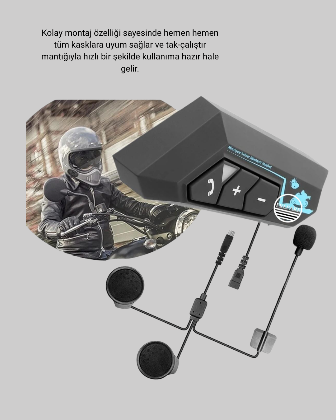 BT22 Kask İçi Bluetooth Kulaklık Hızlı Eşleşme ve Gürültü Önleyici Mikrofon Yeni Nesil