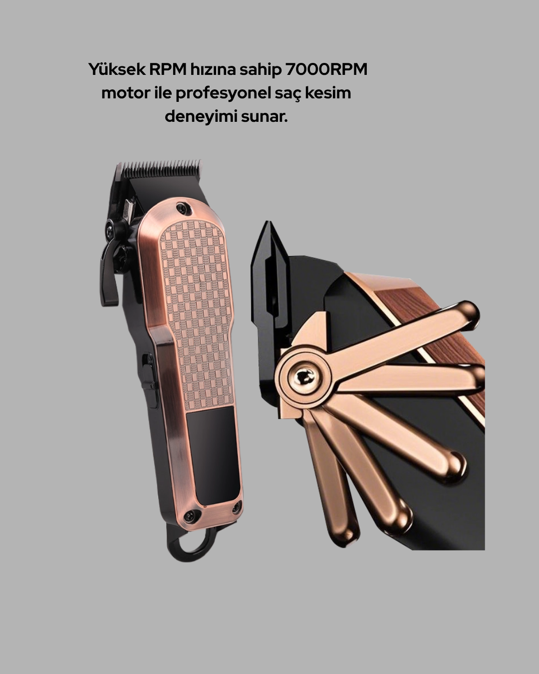Profesyonel Saç Tıraş Makinesi – 7000RPM Güçlü Motor ve 4 Kademeli Ayar