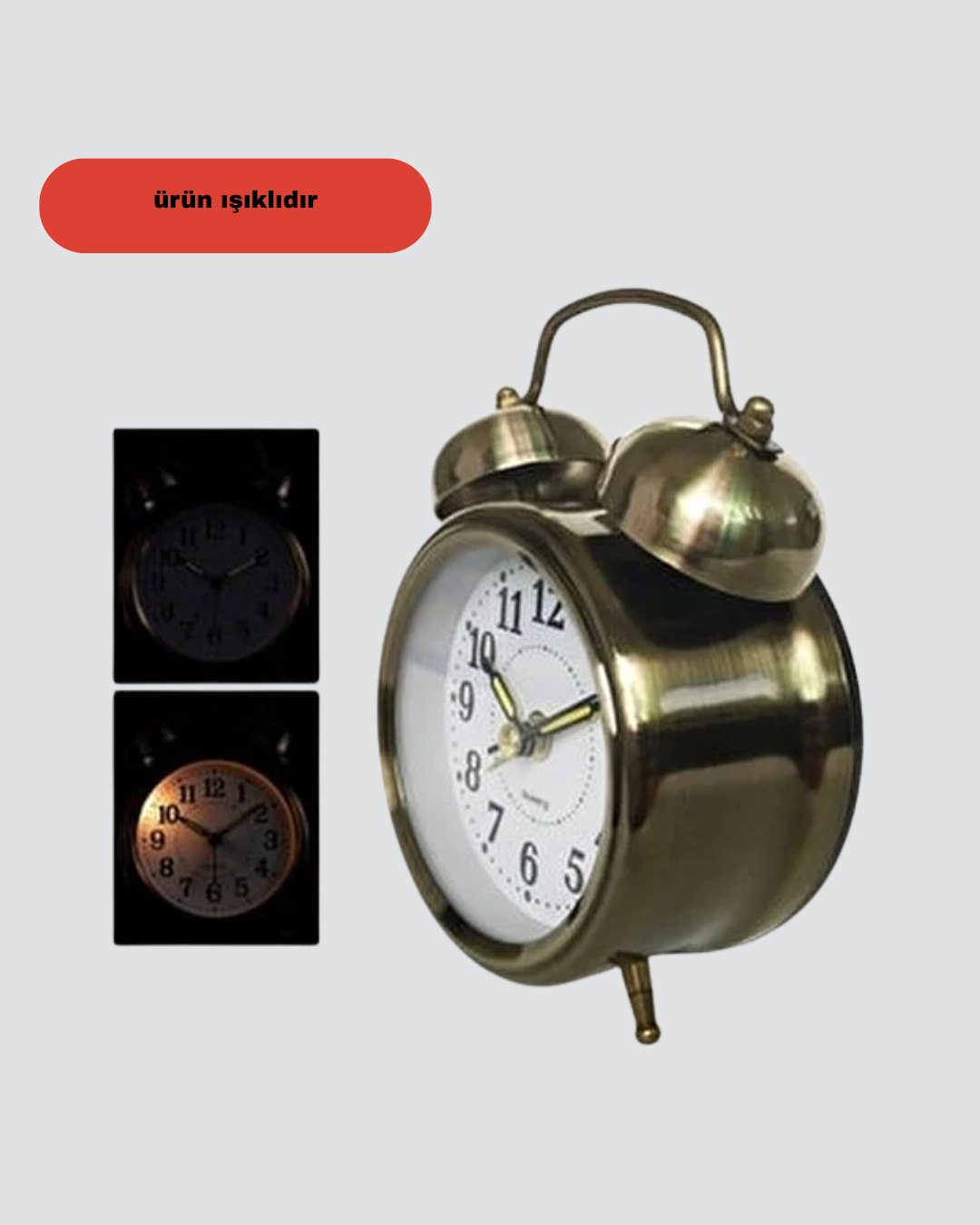 Bronz Metal Masa Saati