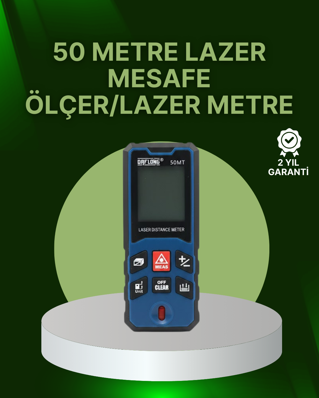 50 Metre Lazer Mesafe Ölçer Profesyonel Dijital Ölçüm Cihazı
