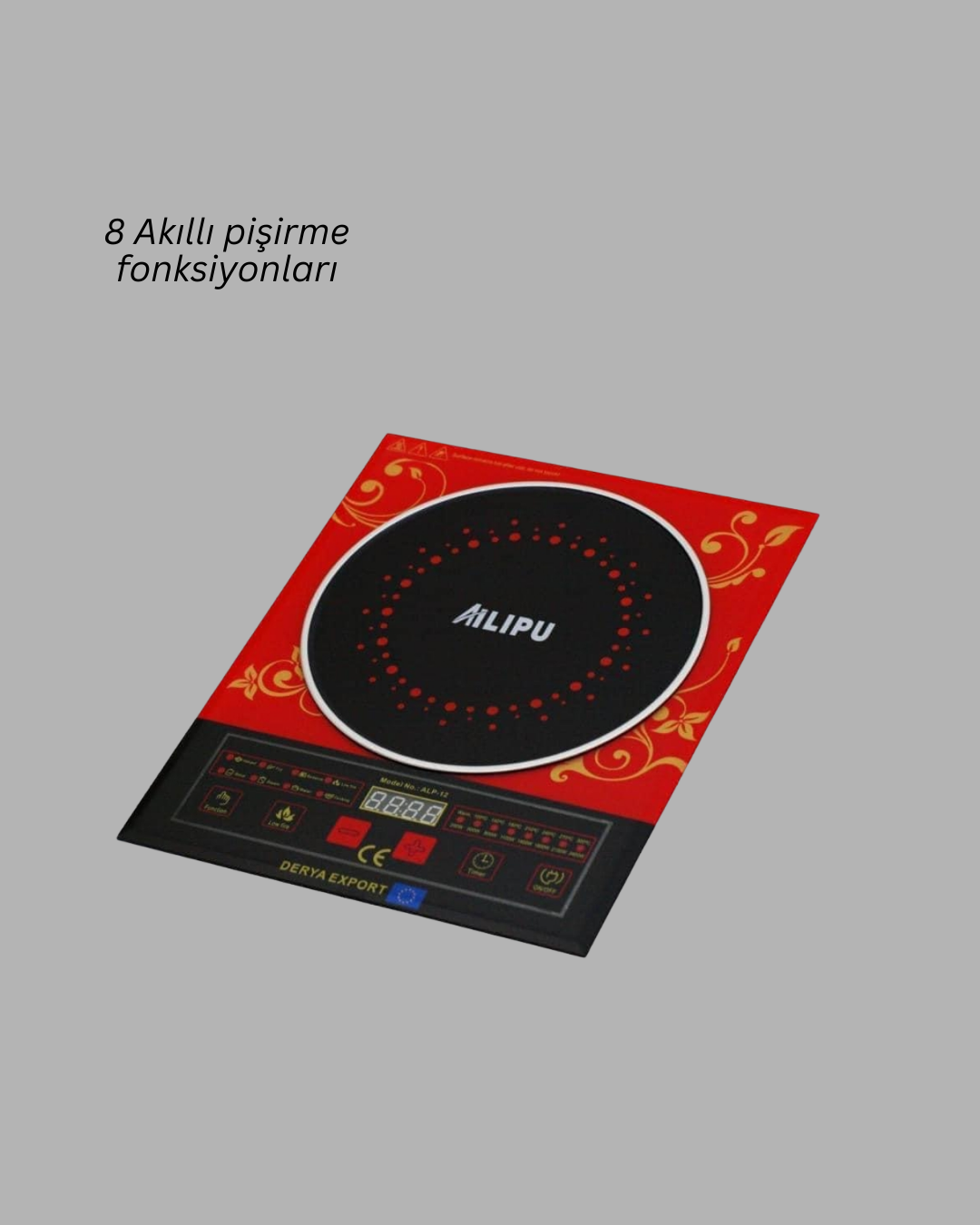 8 Programlı LED Ekranlı İndüksiyon Ocak 80–270°C Sıcaklık Ayarı