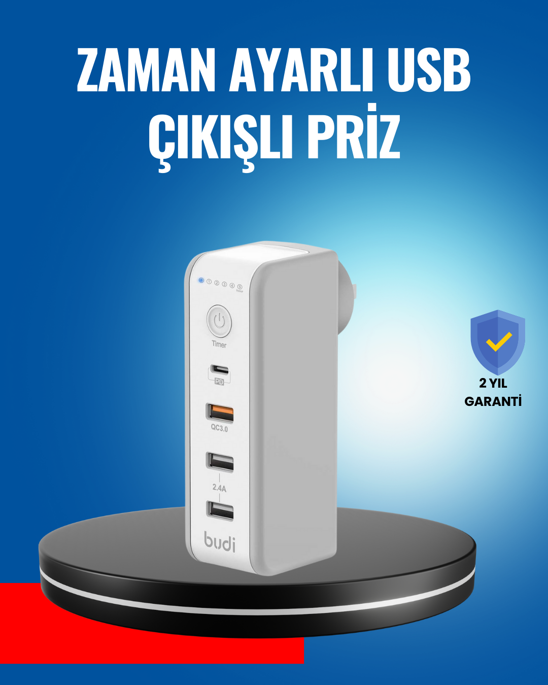 Ev ve Ofis İçin Zaman Kontrollü Çoklu Şarj Cihazı
