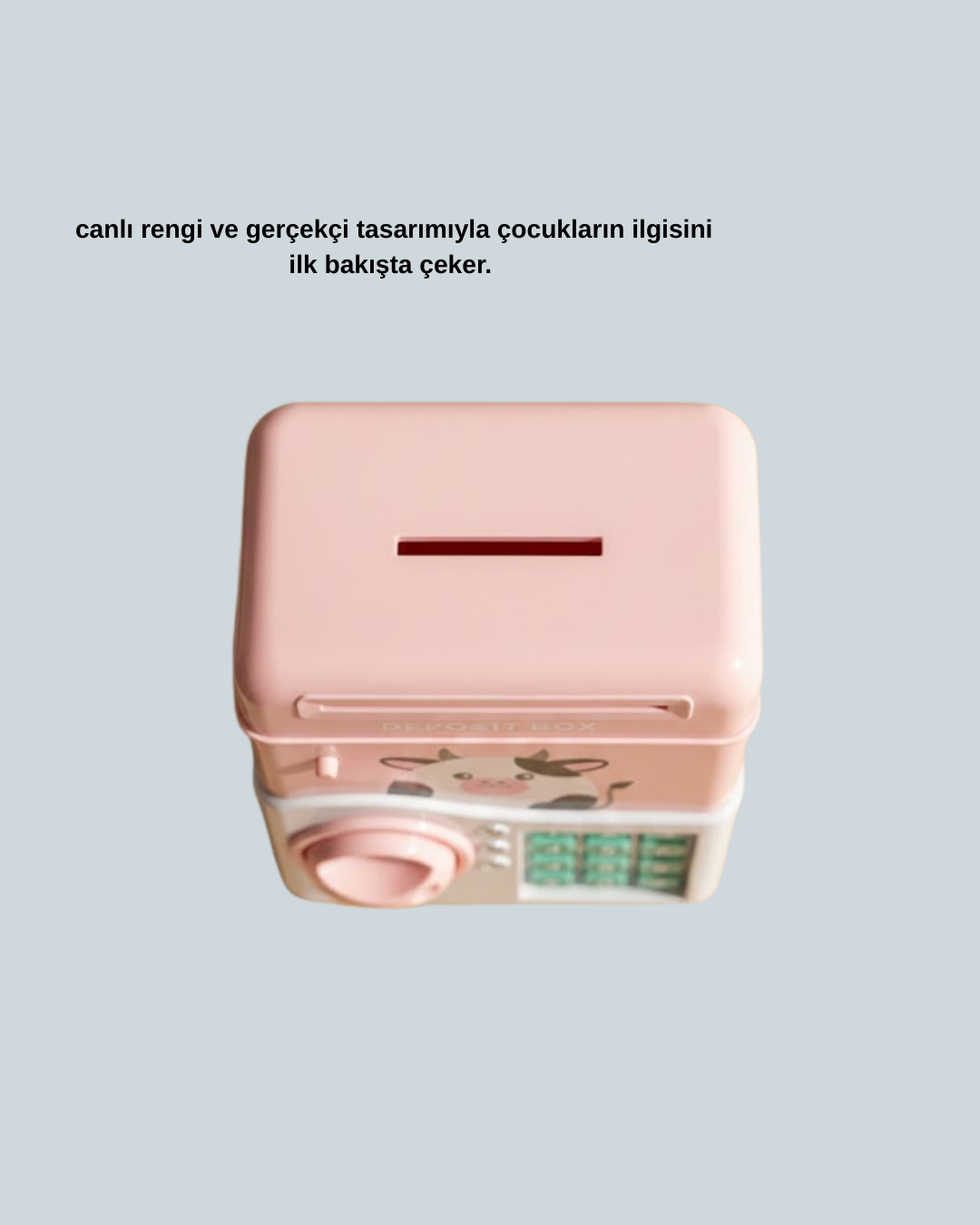 Çocuklar İçin Pembe ATM Görünümlü Elektronik Kumbara