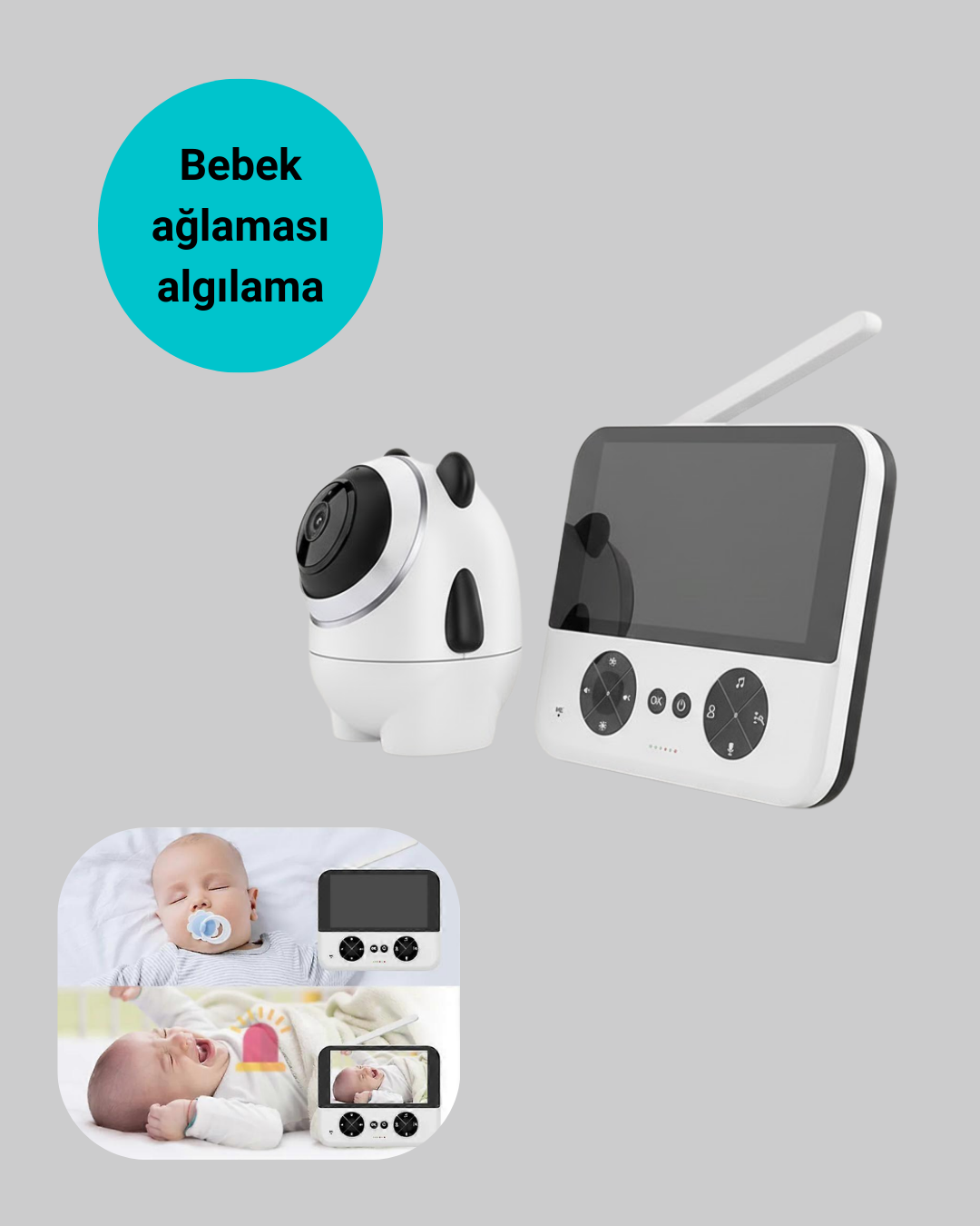 Görüntülü Bebek Monitörü 4.3 İnç Ekran ve Sesli İletişim