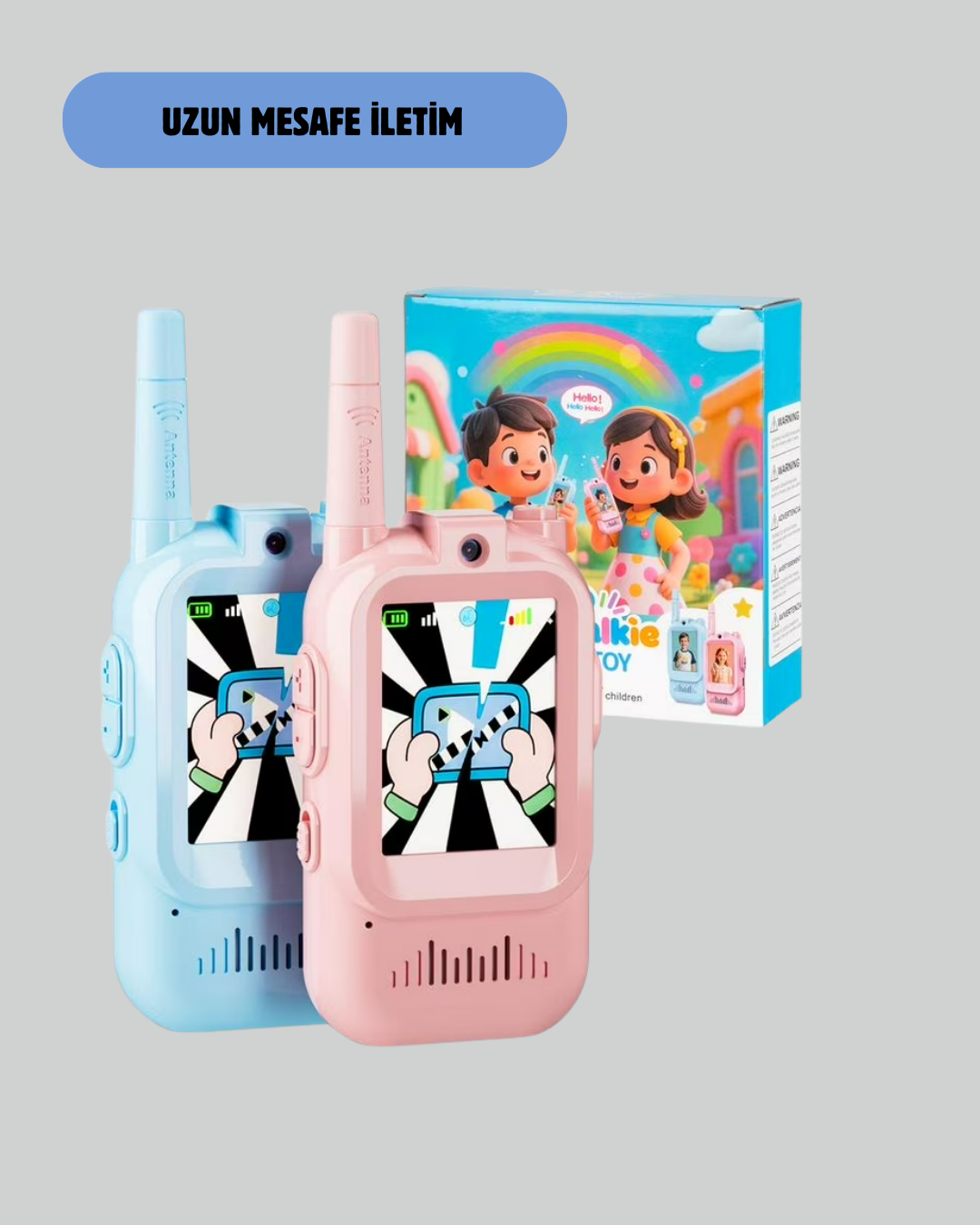 Ekranlı Walkie Talkie Oyuncağı Ses ve Görüntü Destekli