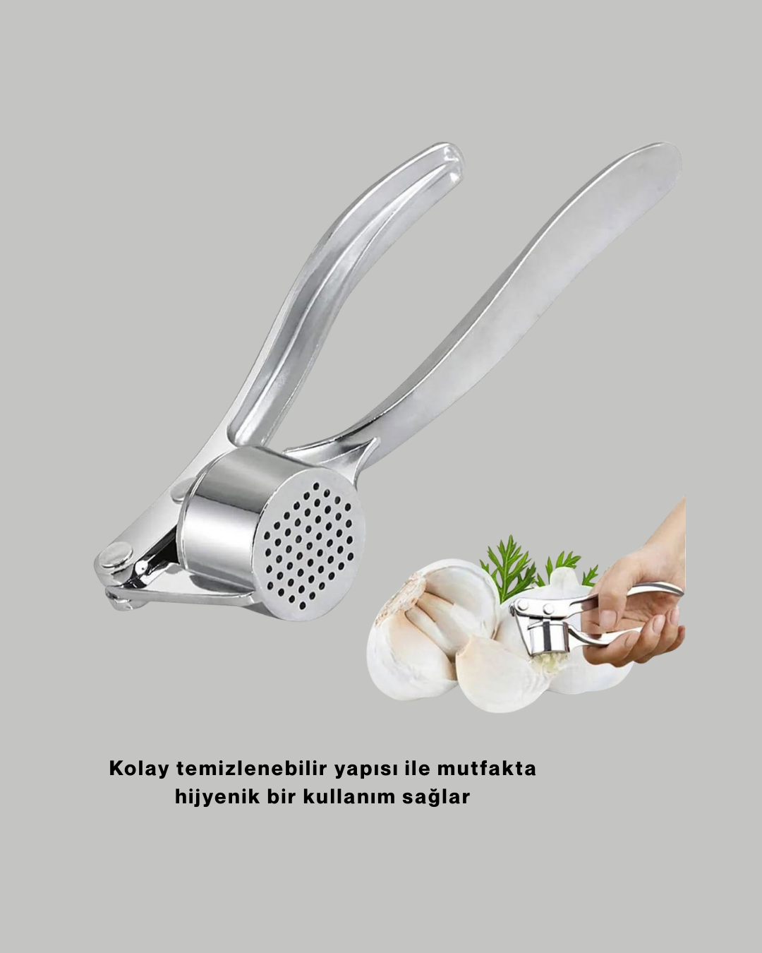 Profesyonel Sarımsak Ezici Sağlam Yapı ve Rahat Kavrama