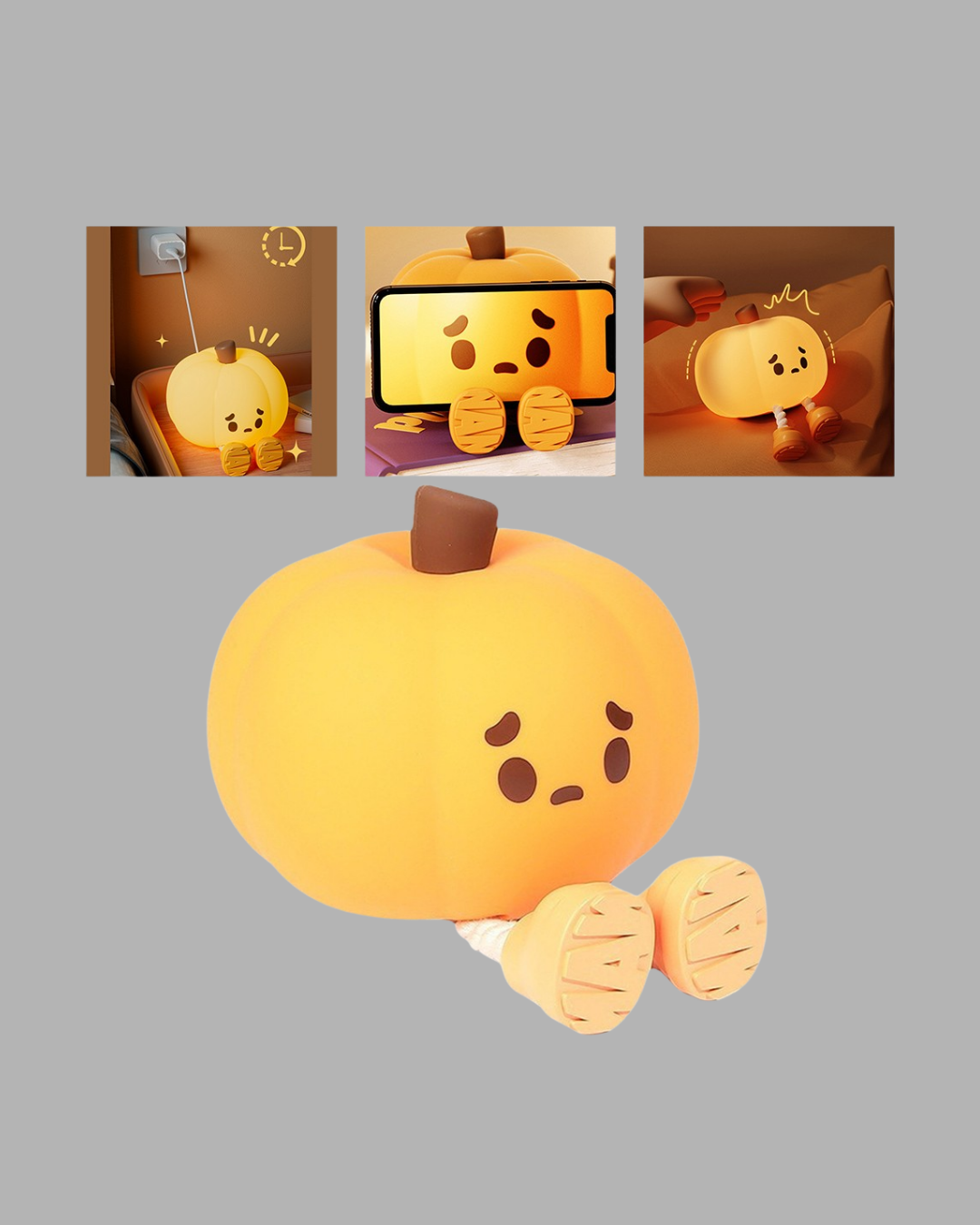 Pumpkin LED Gece Lambası Üç Kademeli Işık Ayarlı Yeni Nesil