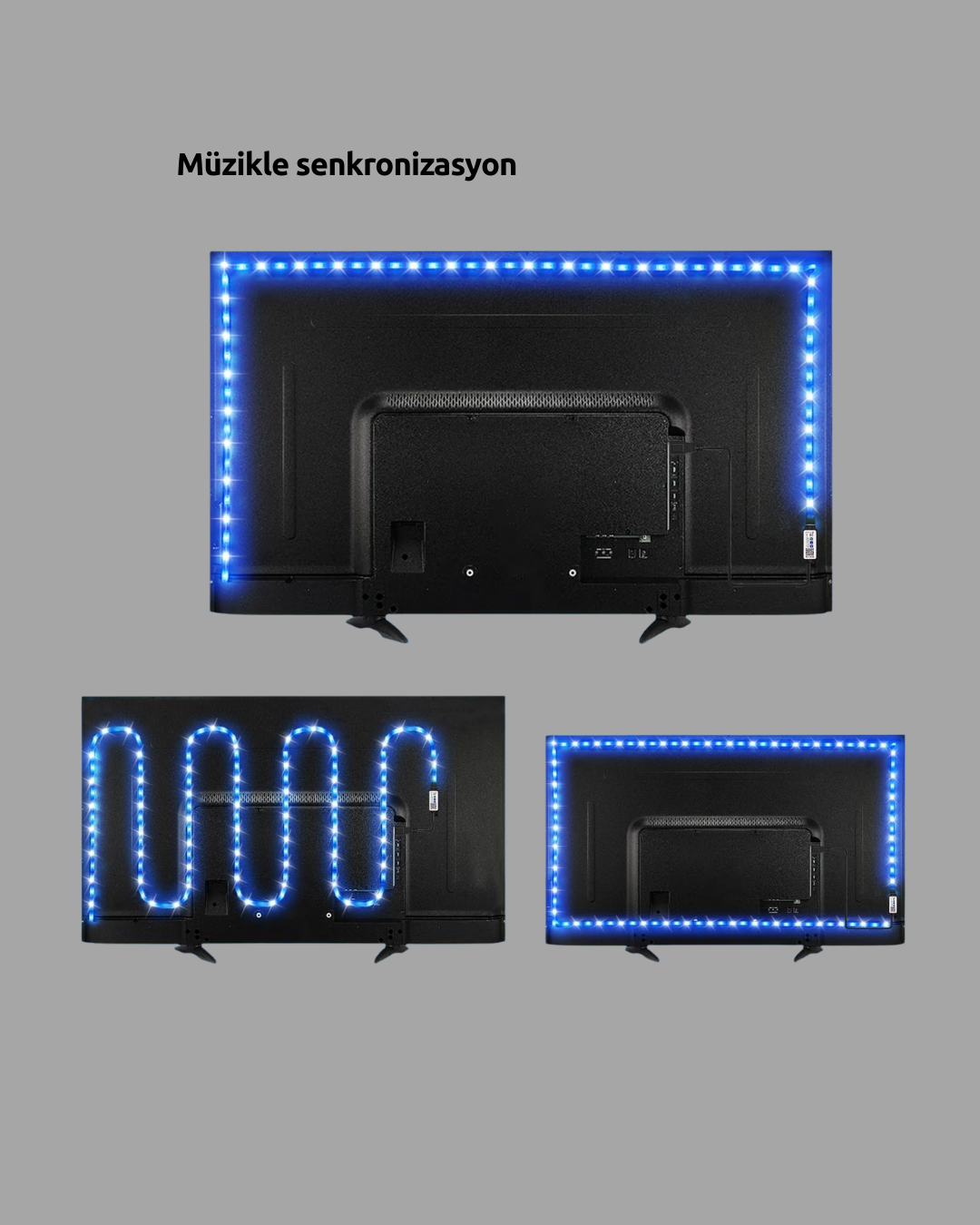 Müzikle Senkronize LED Şerit TV Aydınlatma