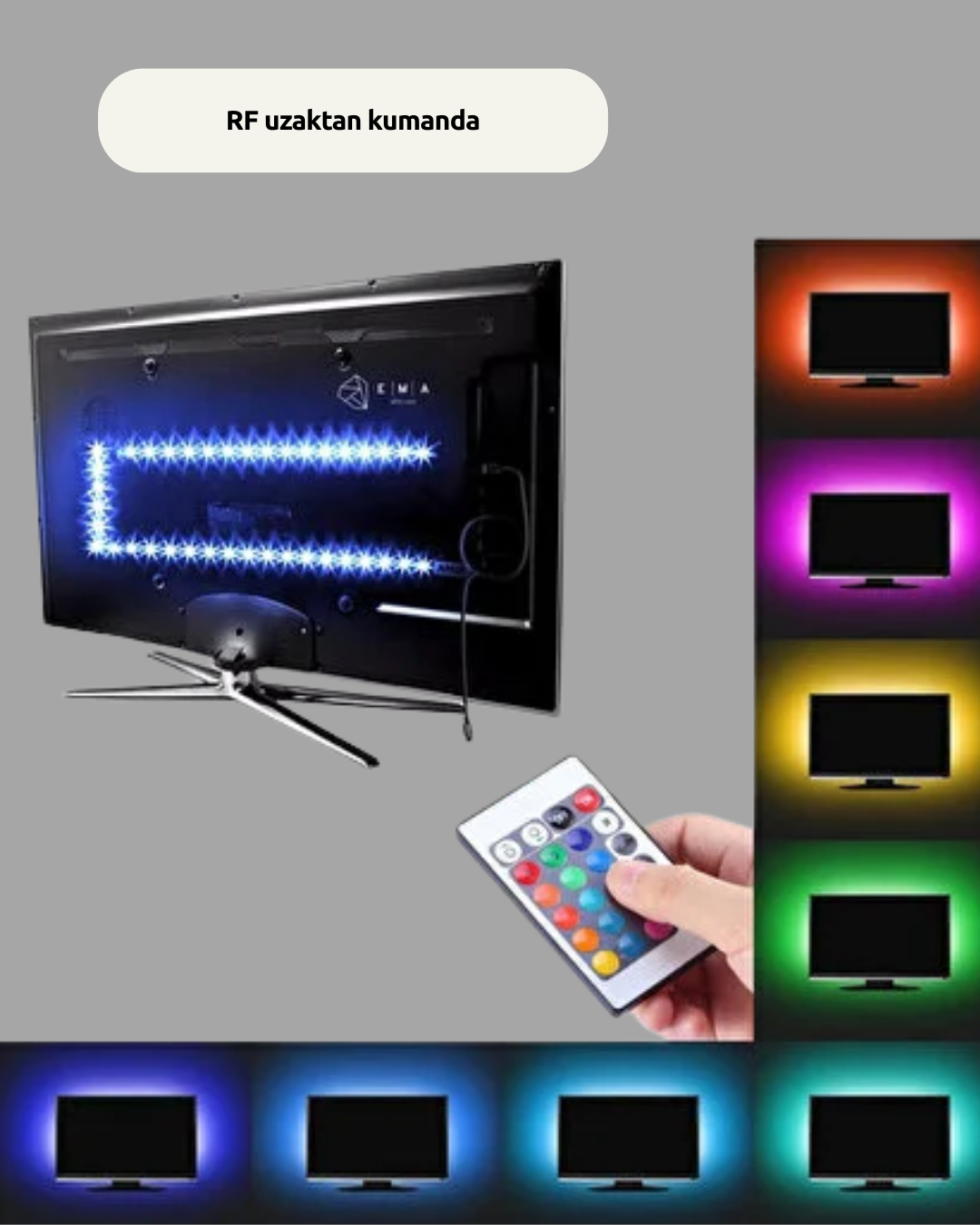 Müzikle Senkronize LED Şerit TV Aydınlatma