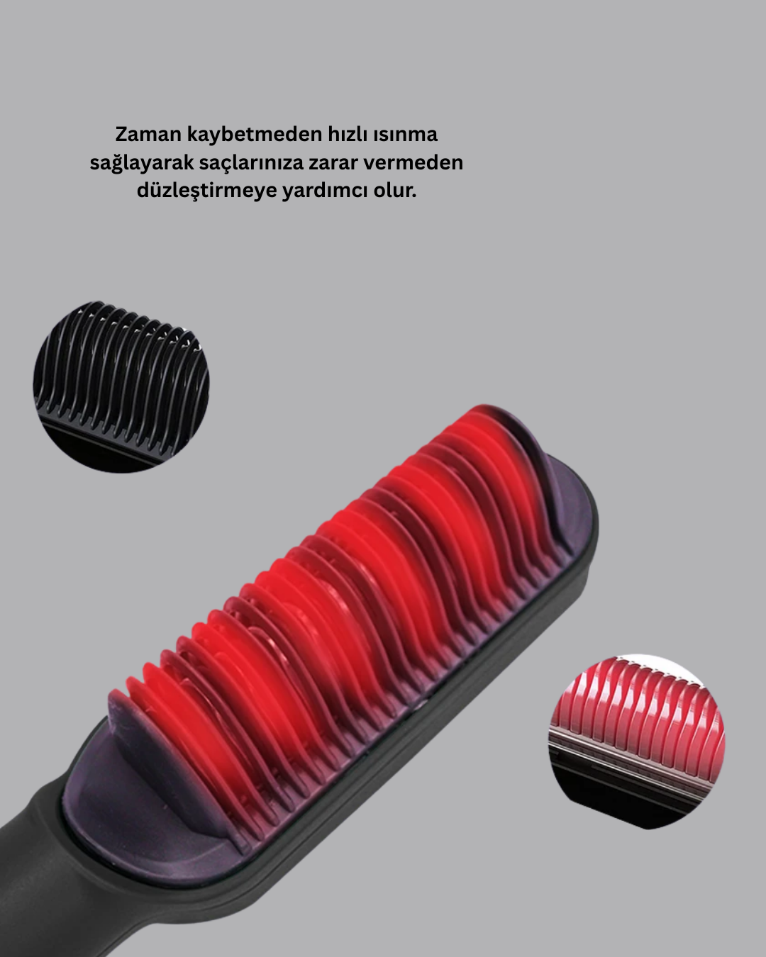 Hızlı Isınan İyonlu Saç Düzleştirici Tarak Pratik Kullanım