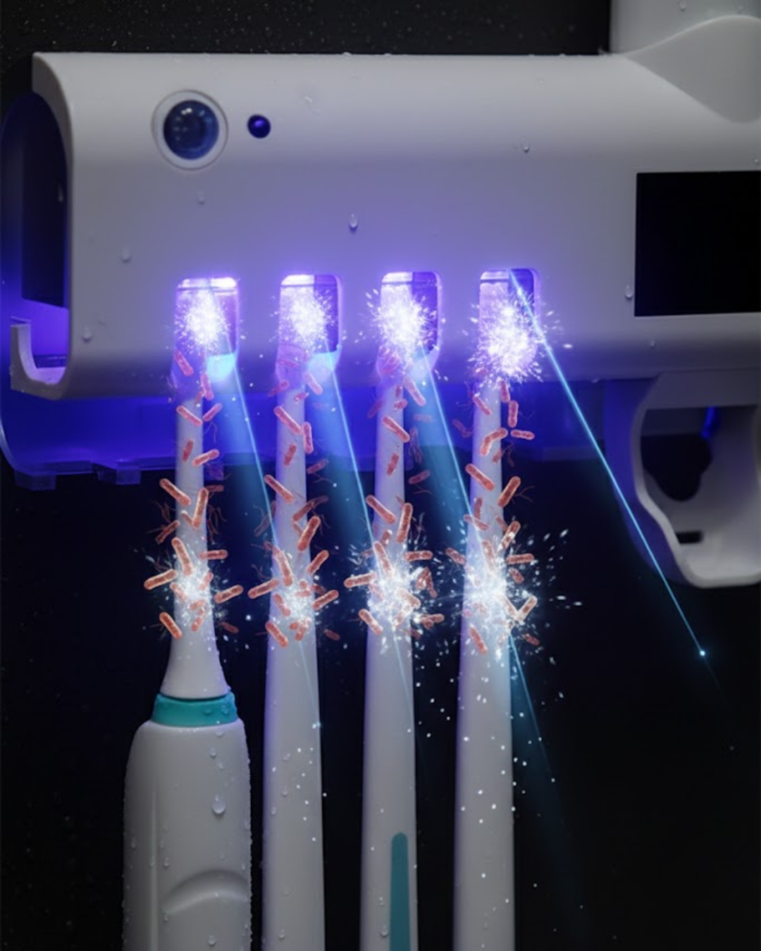 Sensörlü UV Sterilize Diş Fırçası Tutucu ve Macun Sıkma Aparatı