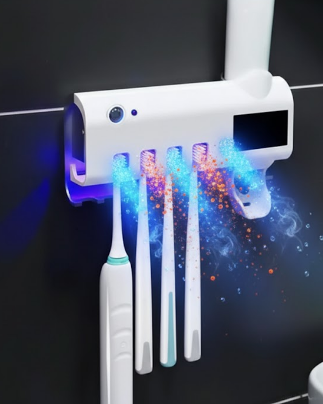 Sensörlü UV Sterilize Diş Fırçası Tutucu ve Macun Sıkma Aparatı