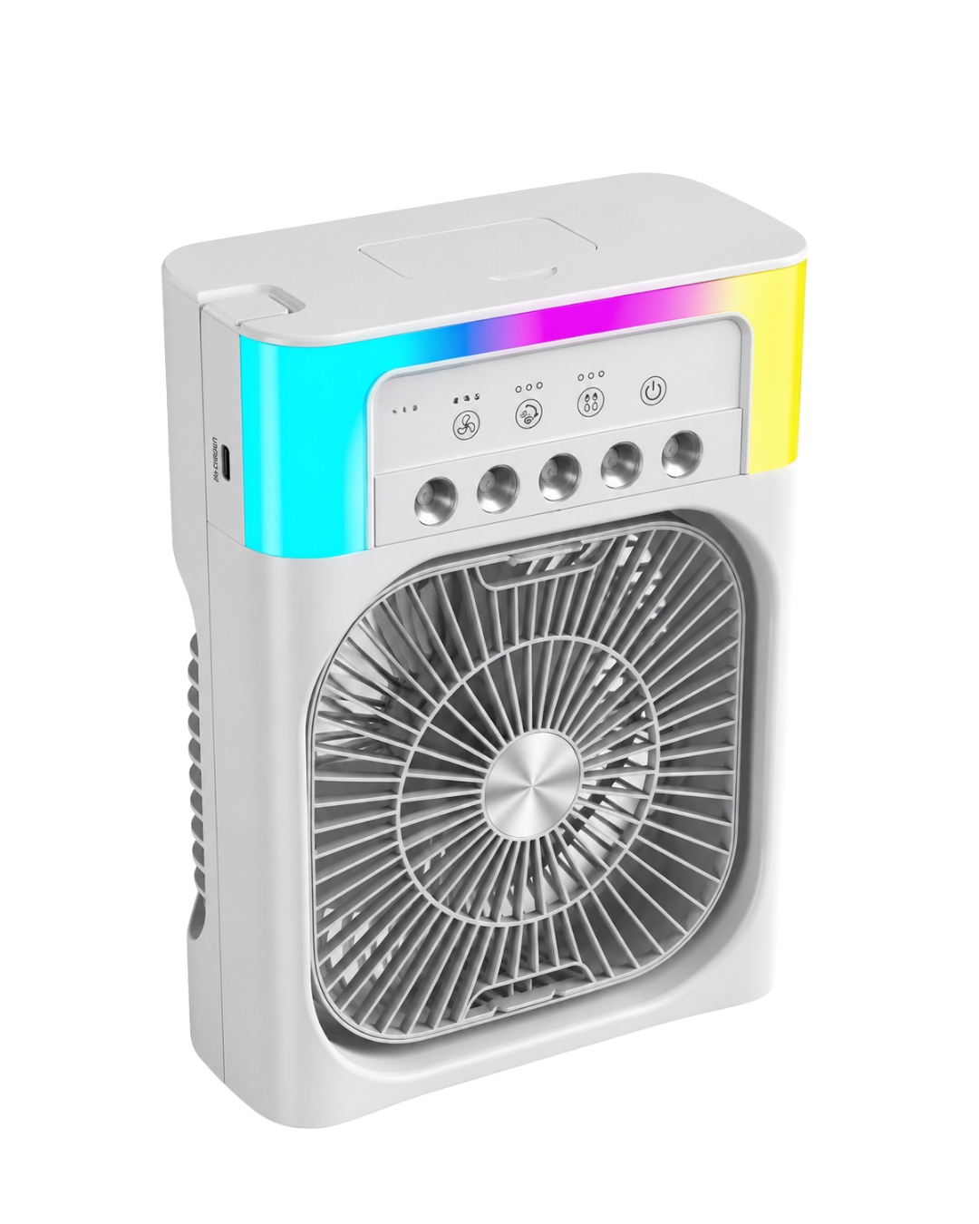 Su Püskürtmeli Mini Klima Fan USB Şarjlı Masaüstü Soğutucu RGB Işıklı