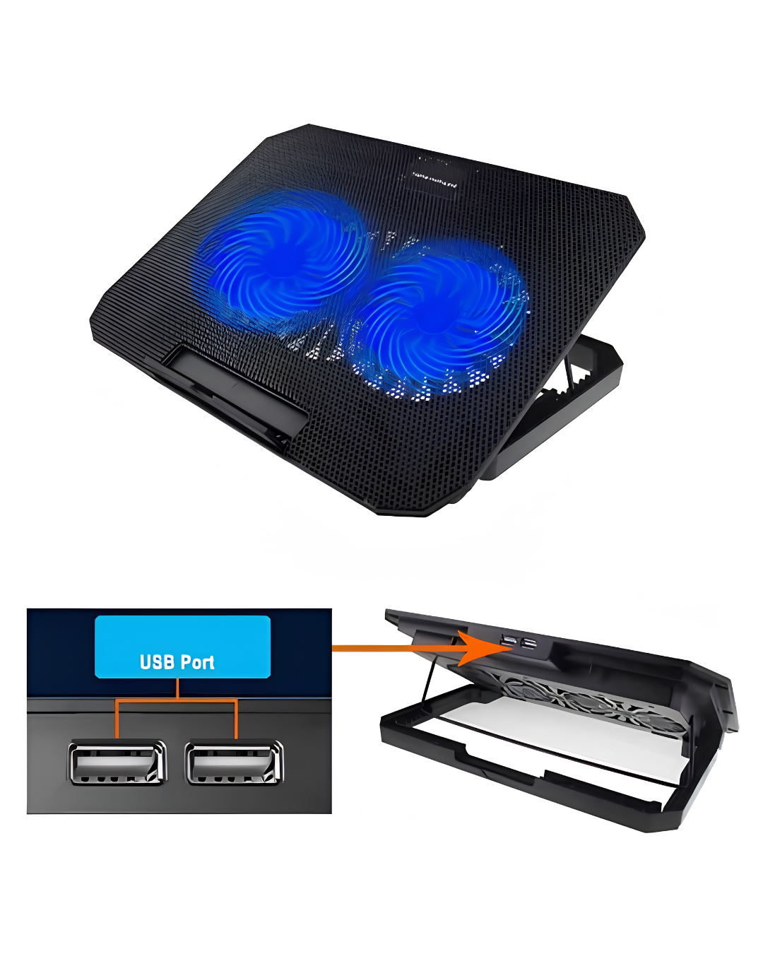 Çift Fanlı Sessiz Laptop Soğutucu 17 İnç Uyumlu Yükseltici Stand