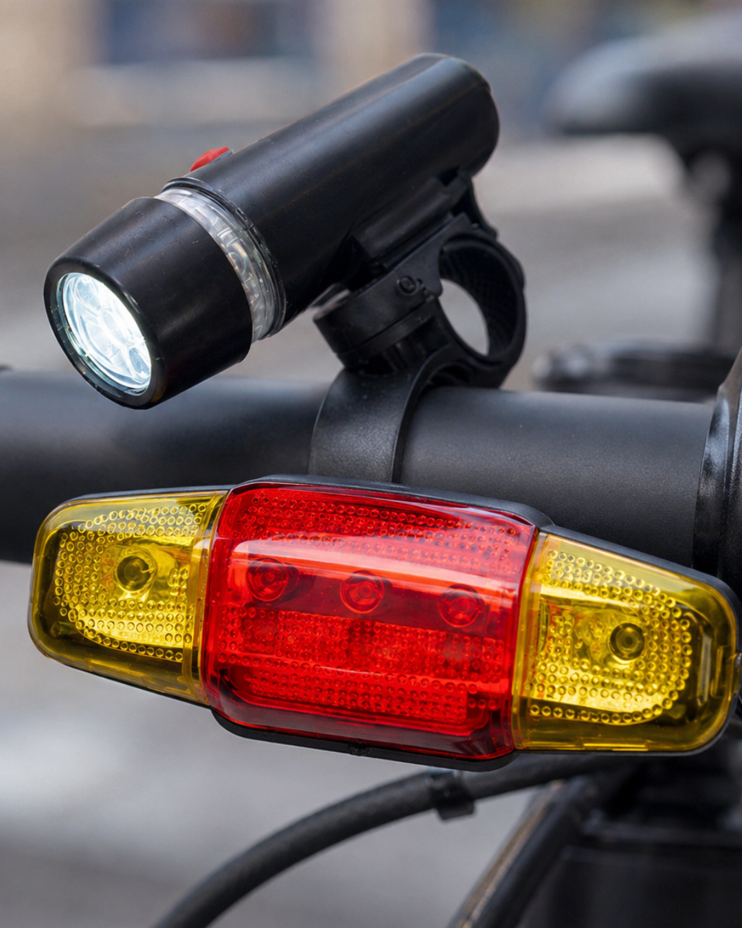 Bisiklet Emniyet Işığı Seti Güçlü LED Ön Far Arka Stop Lambası