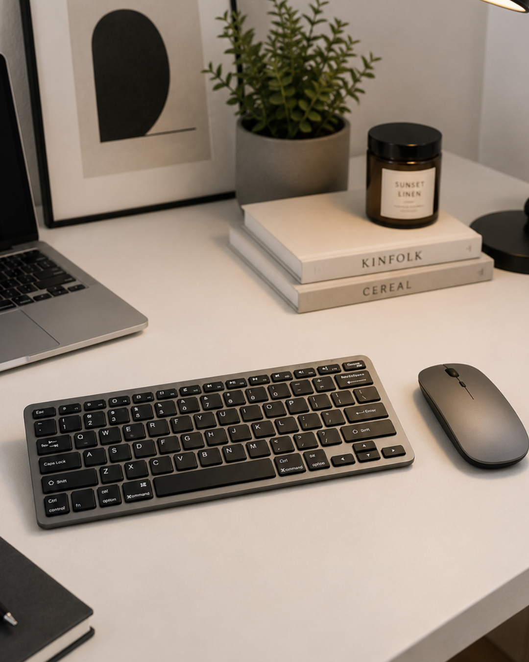 Sessiz Kullanım Sunan Bluetooth Klavye Mouse Seti Çoklu Cihaz Uyumlu