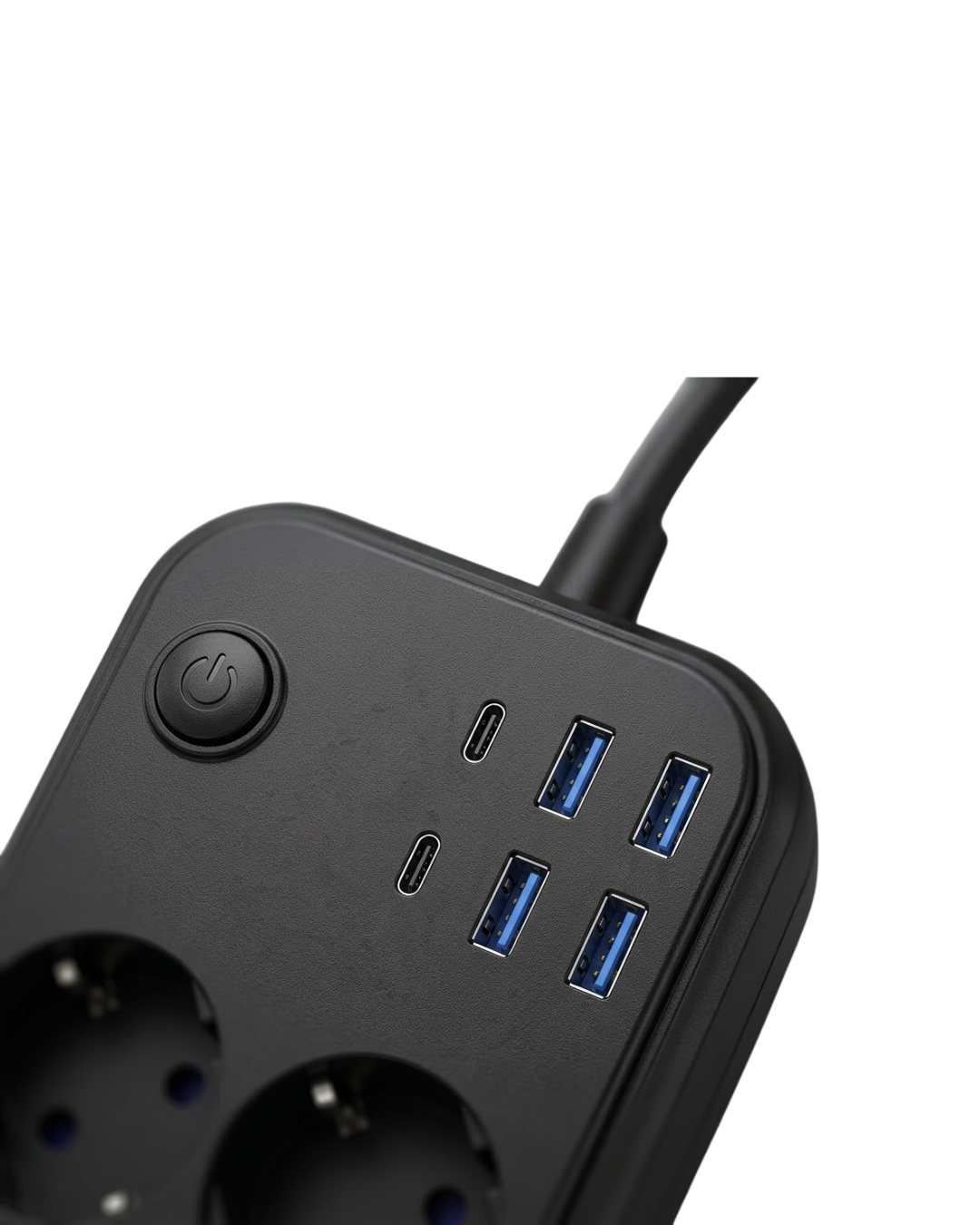 Termal Korumalı Uzatma Kablosu 4 Priz USB ve Type C Çoklu Şarj İstasyonu