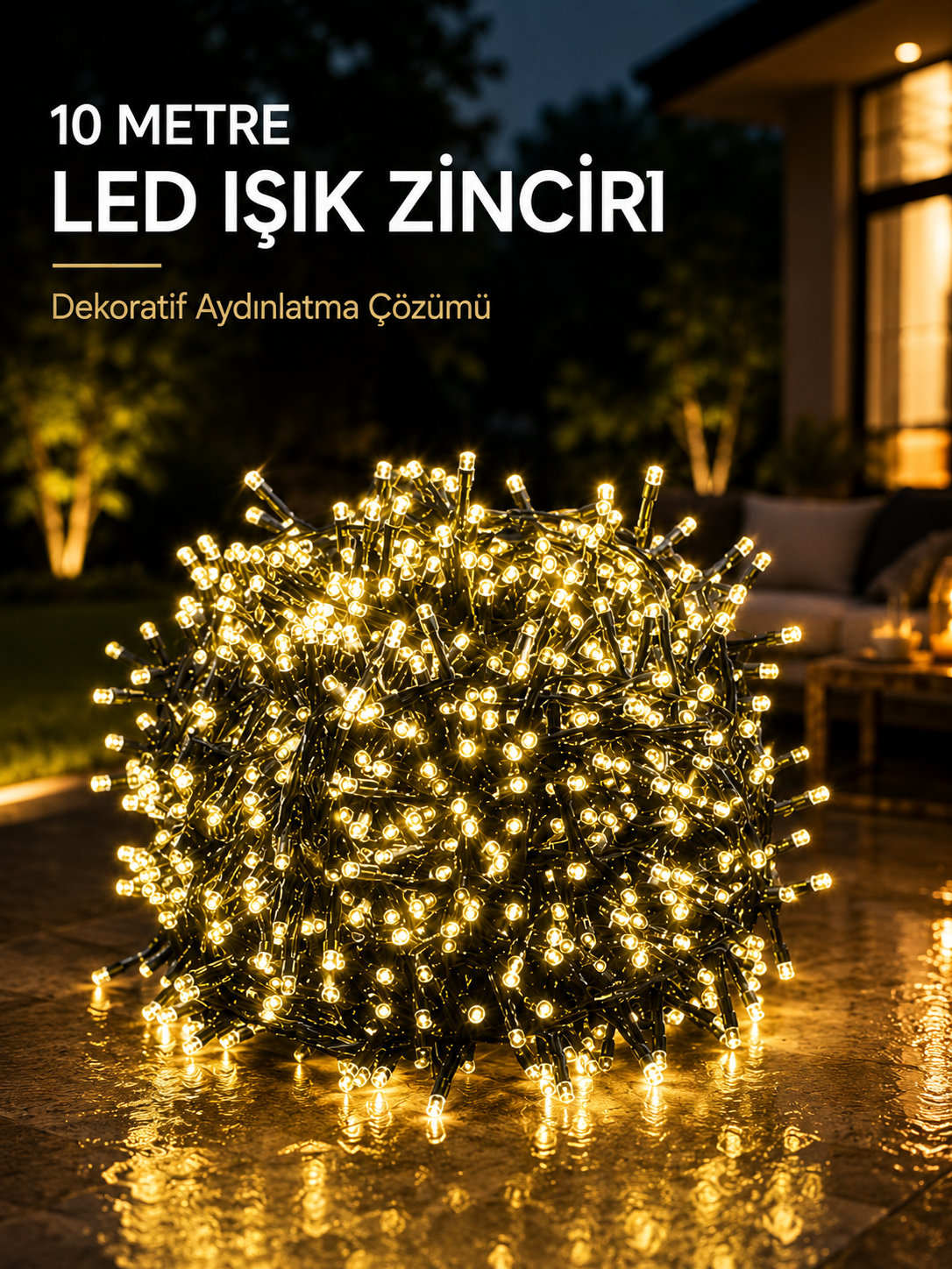 10 Metre Gün Işığı Led Işık Hafif ve Taşınabilir Özel Günler İçin