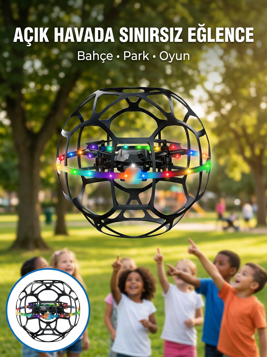 Koruyucu Kafesli Dron El Hareketiyle Kontrol Edilebilen Uçan