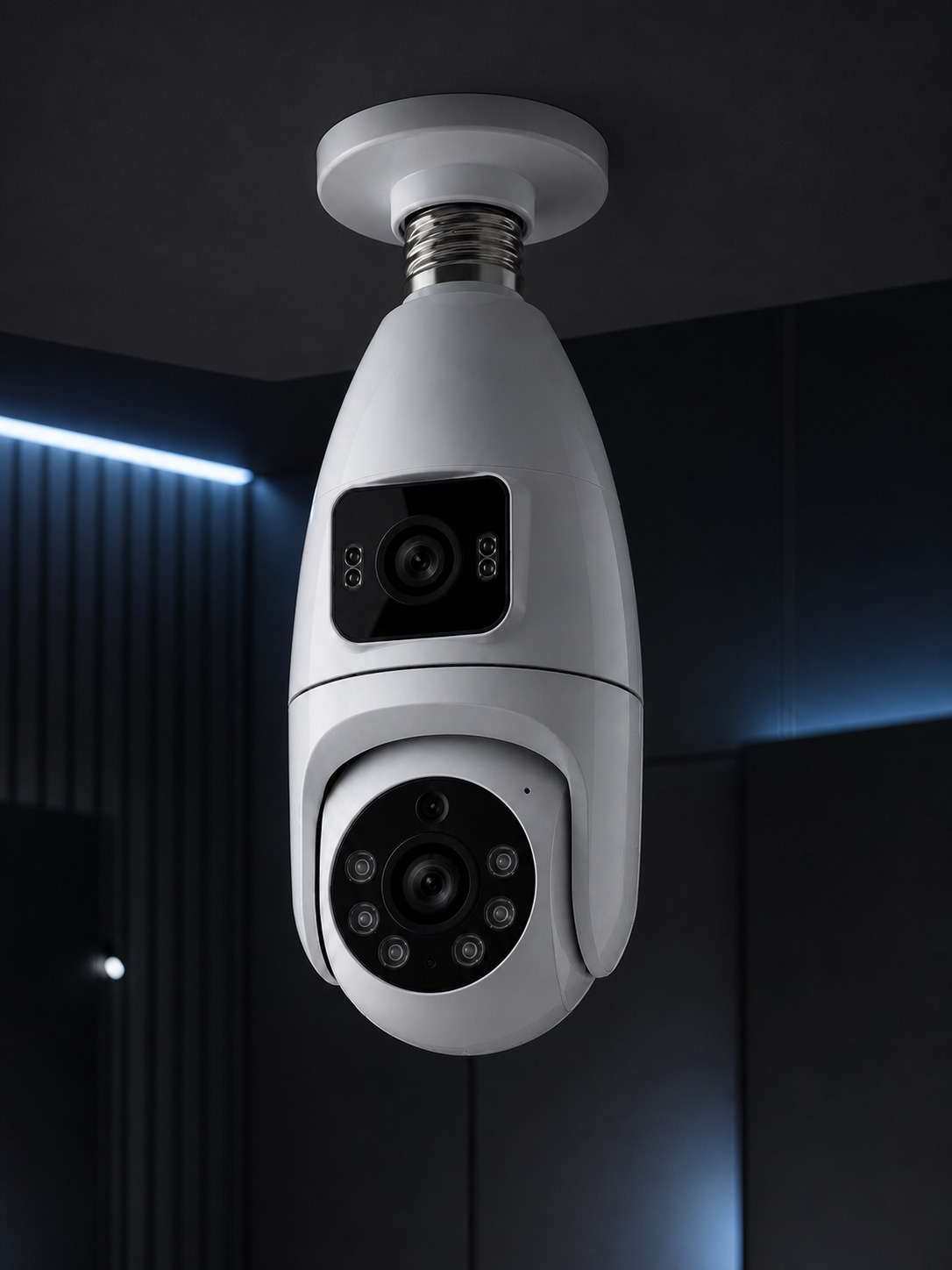360° Ev İzleme Wi-Fi Çift Lens Akıllı Ampul Kamera